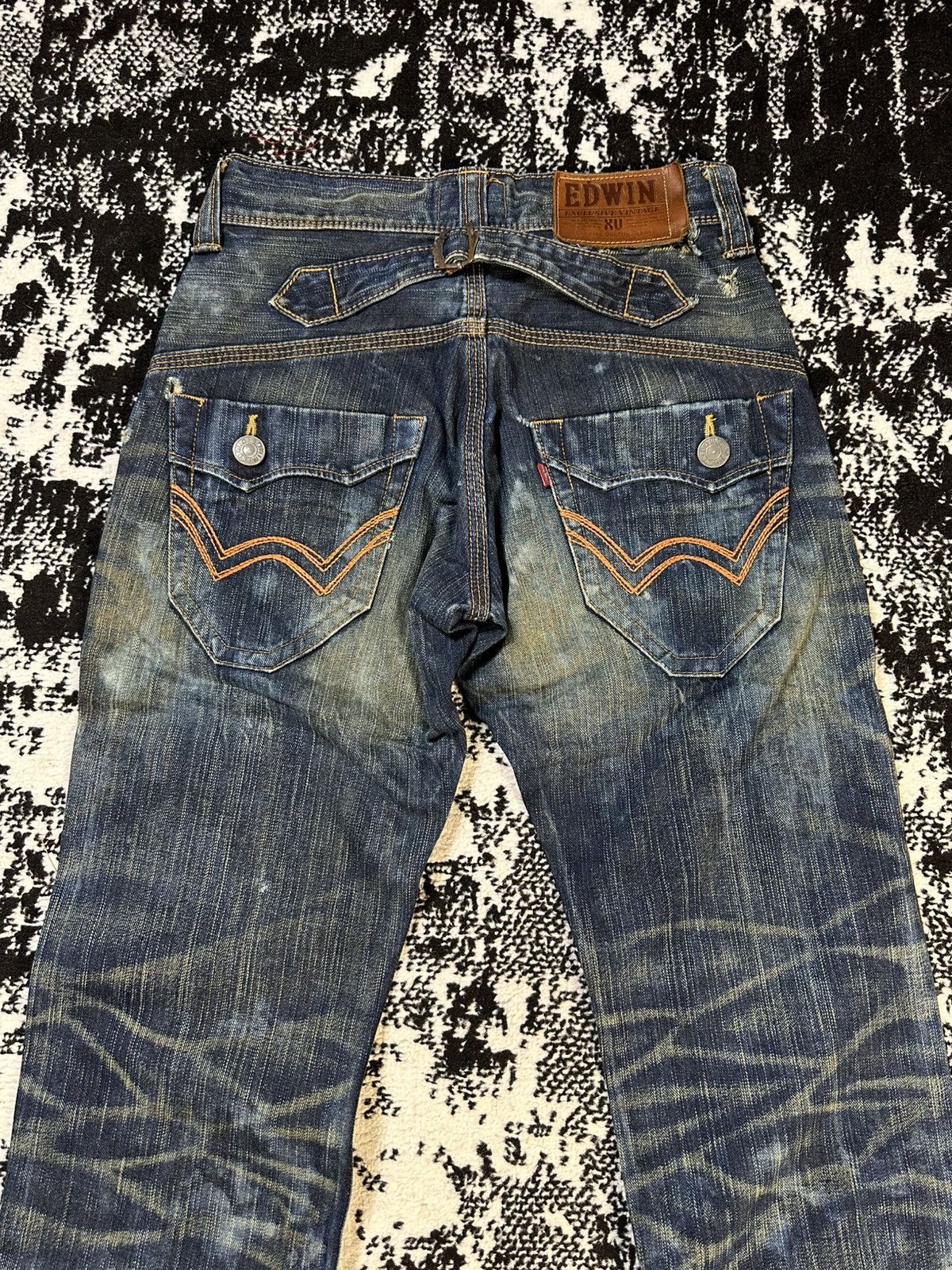 Edwin Flare Edwin Exclusive Vintage Buckle Back Distressed Denim Size US 27 - 13 Thumbnail