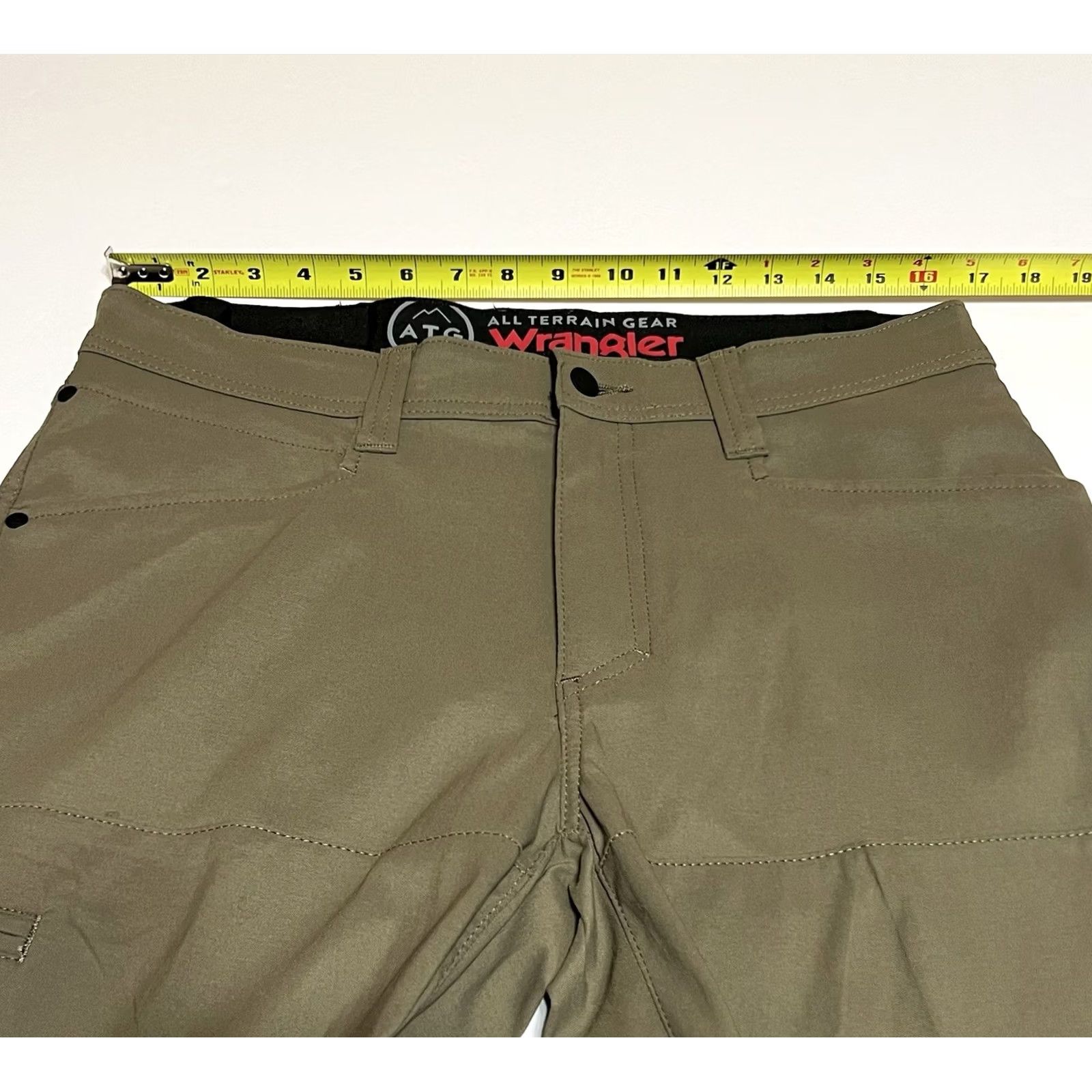 Wrangler Wrangler ATG Men's Synthetic Utility Pants Brown 33x29 Regular Nylon Spandex Pockets Zip Button Outdoor Hiking Casual Mens Size US 33 - 3 Thumbnail