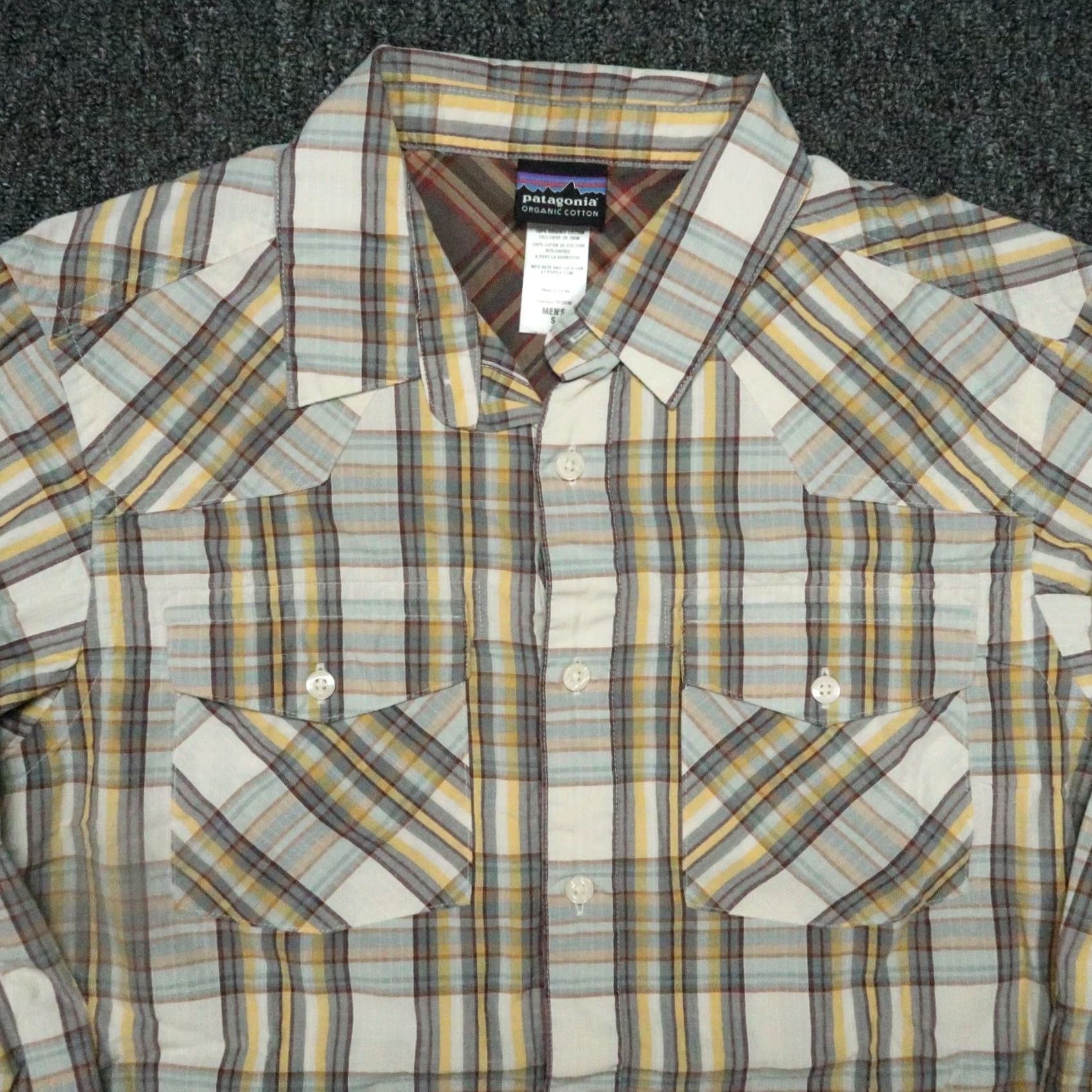 Patagonia Patagonia Shirt Mens Small Tan Plaid Long Sleeved Organic Cotton Button Up Size US S / EU 44-46 / 1 - 2 Thumbnail