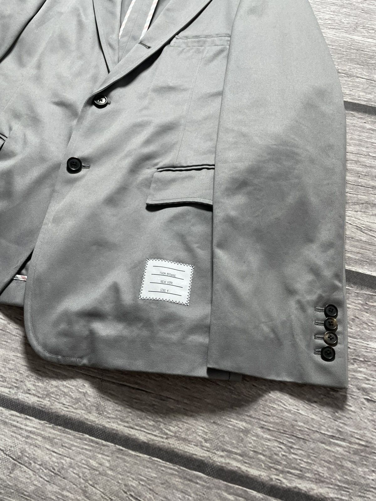 Thom Browne Thom Browne Grey Unconstructed Classic Blazer Size 48R - 4 Thumbnail