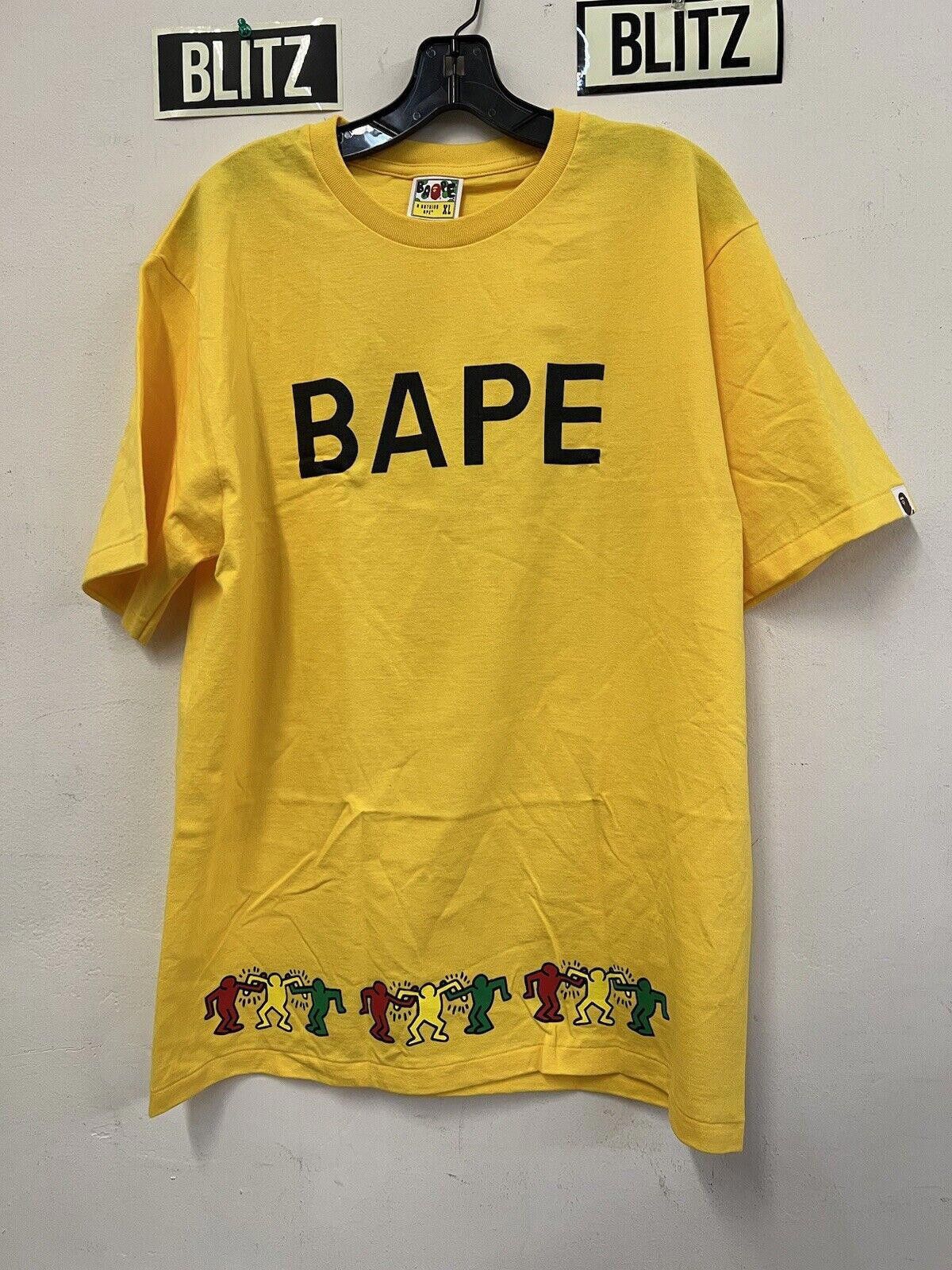 Bape BAPE Keith Haring Foundation Tee 2 XL Yellow a bathing ape Size US XL / EU 56 / 4 - 1 Thumbnail