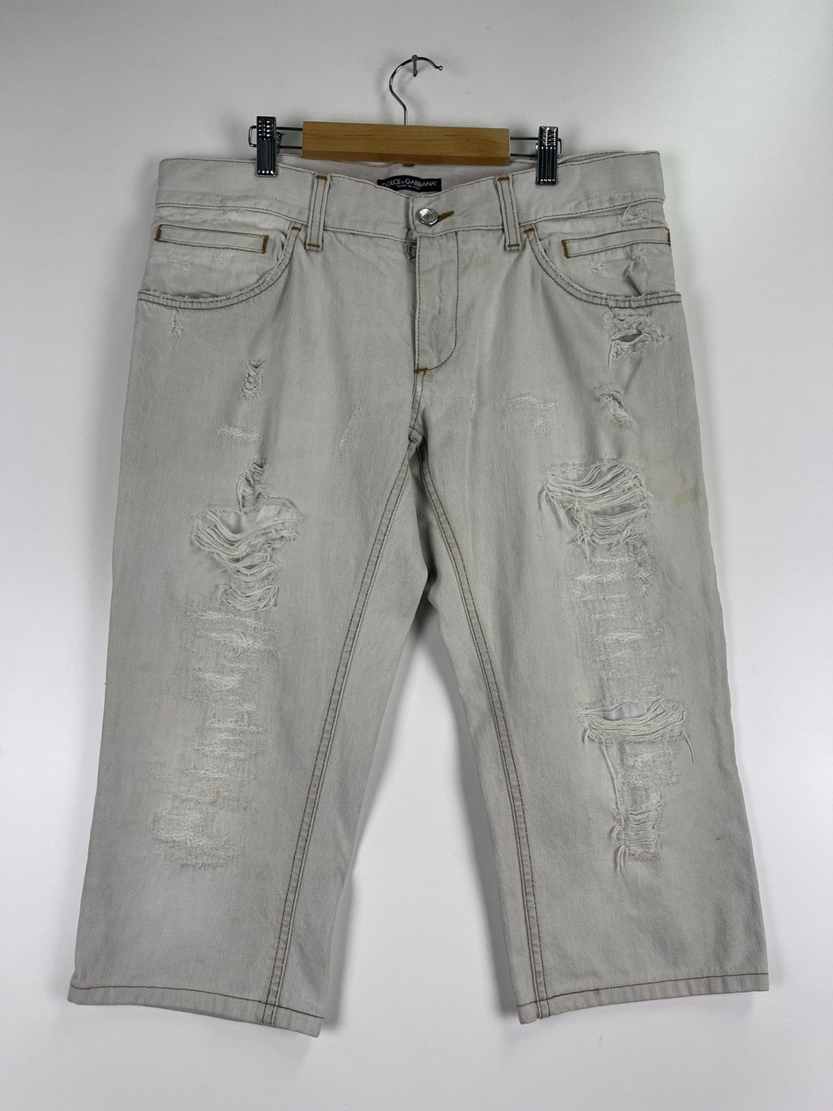 Dolce & Gabbana Dolce & Gabbana Distress Short Denim Size US 34 / EU 50 - 3 Thumbnail