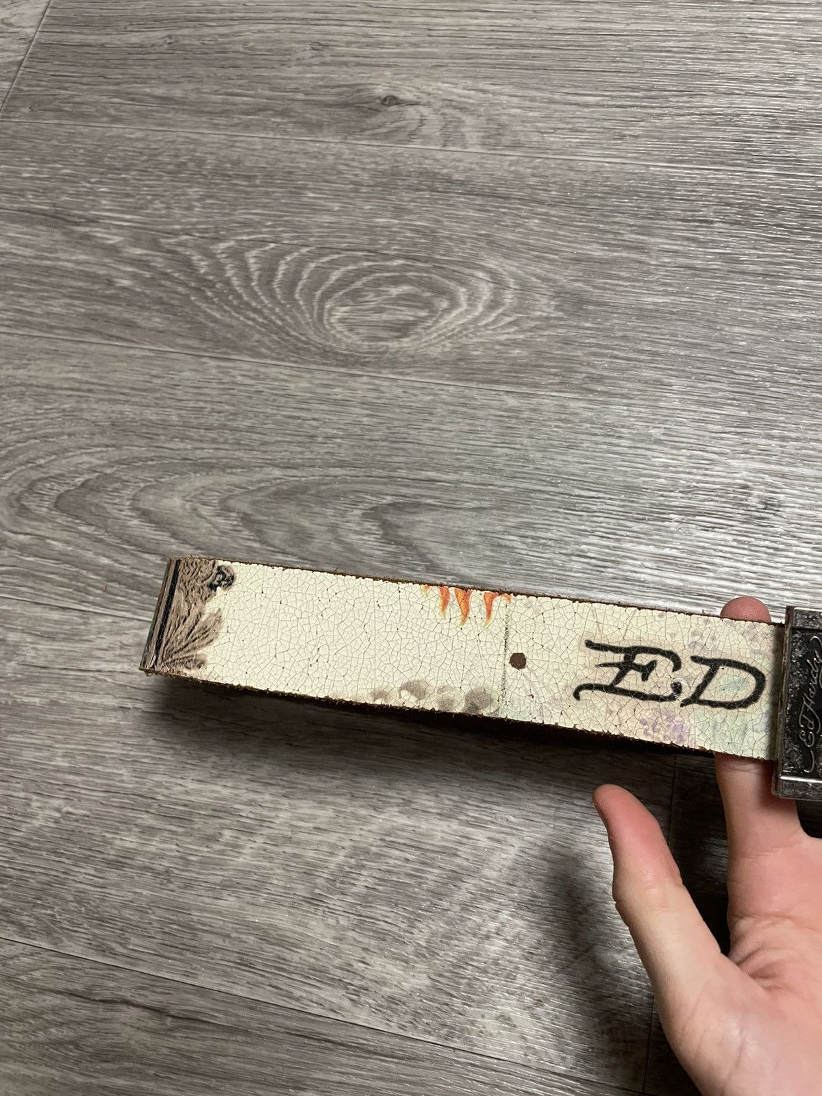 Ed Hardy Vintage Ed Hardy Tattoo Graphic Leather Belt Y2K Size ONE SIZE - 4 Thumbnail