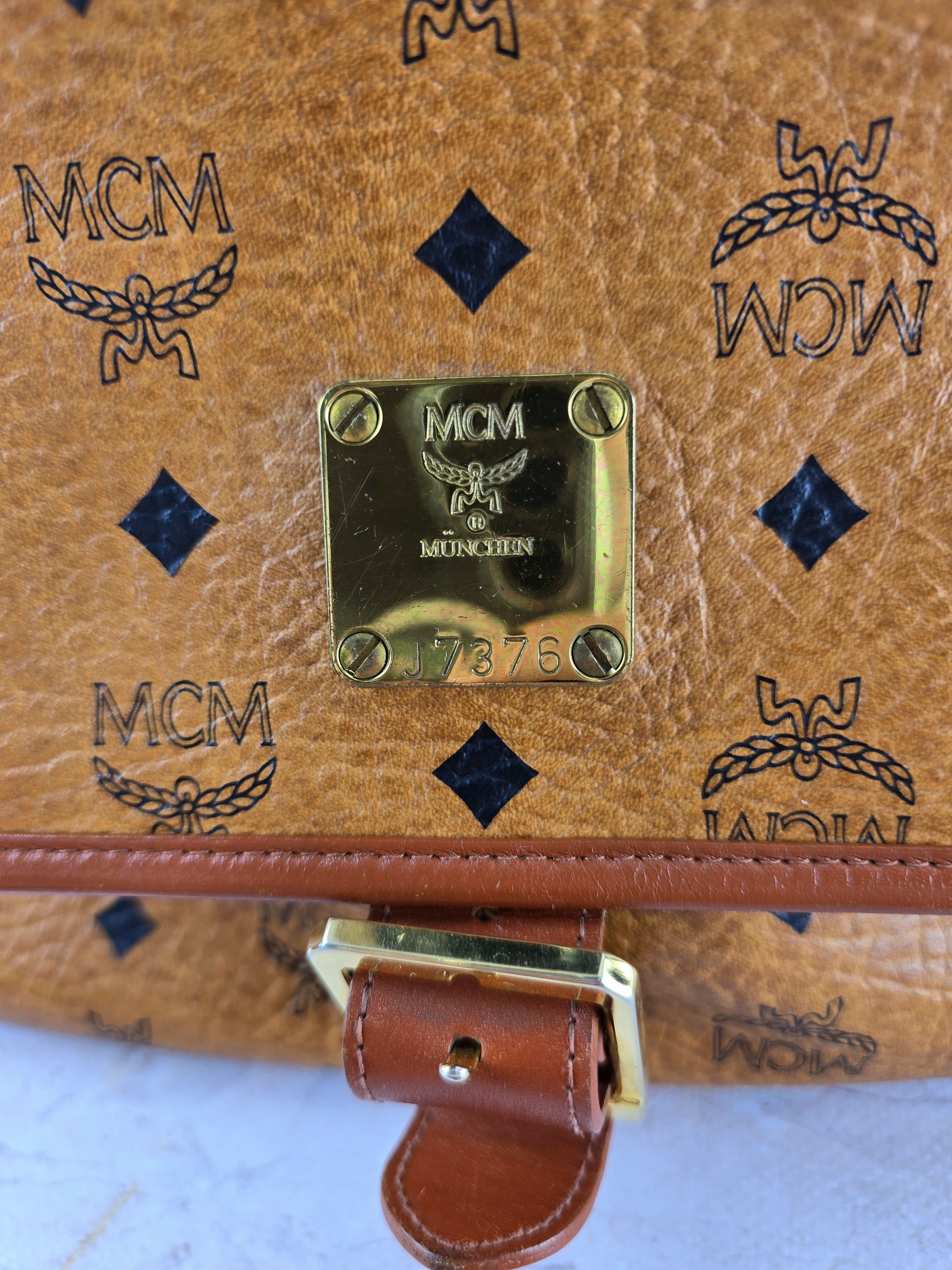 MCM MCM Satchel Bag Vintage Cognac Monogram leather Size ONE SIZE - 11 Thumbnail