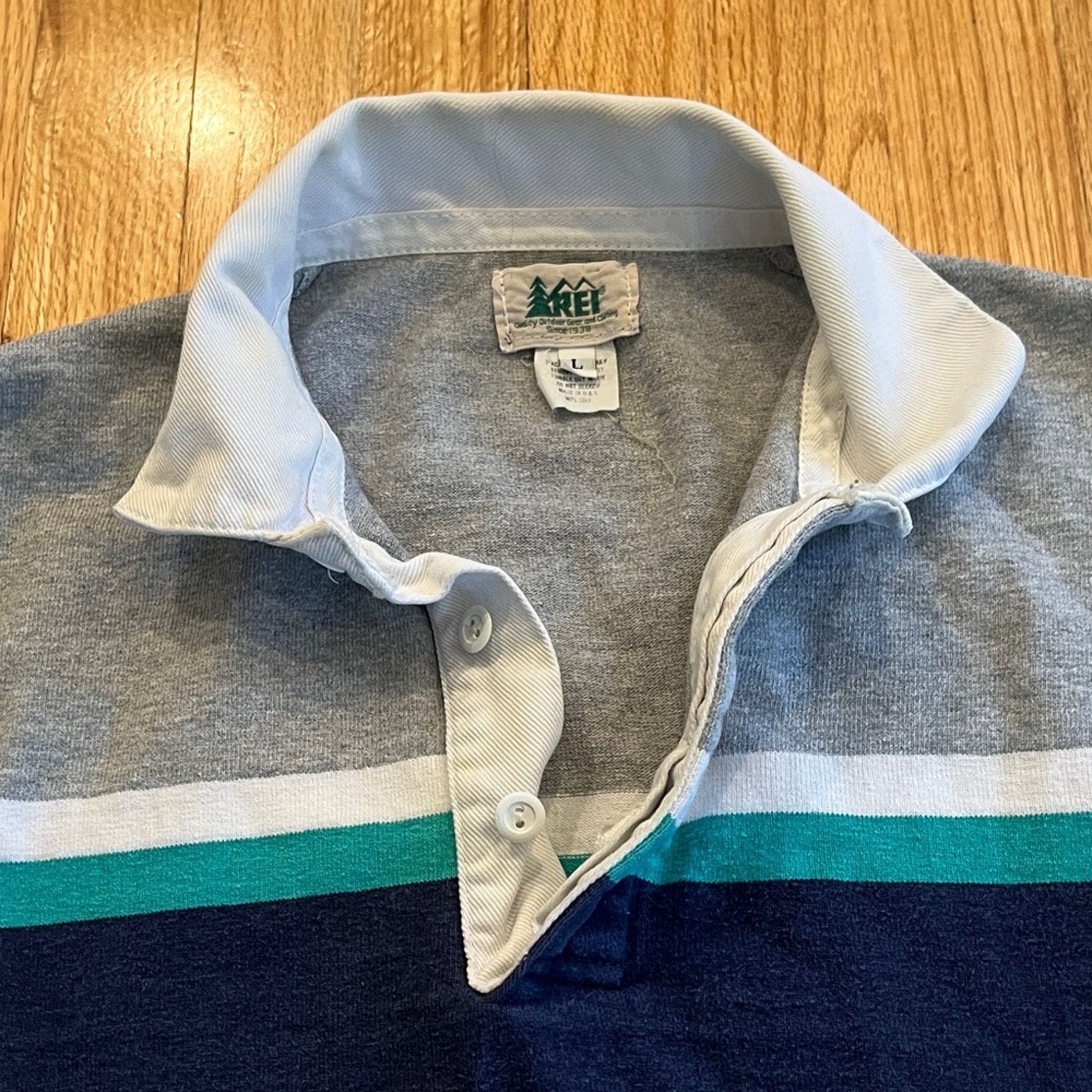 Rei Vintage 90’s REI Men’s Rugby Long Sleeve Shirt Size US L / EU 52-54 / 3 - 3 Thumbnail