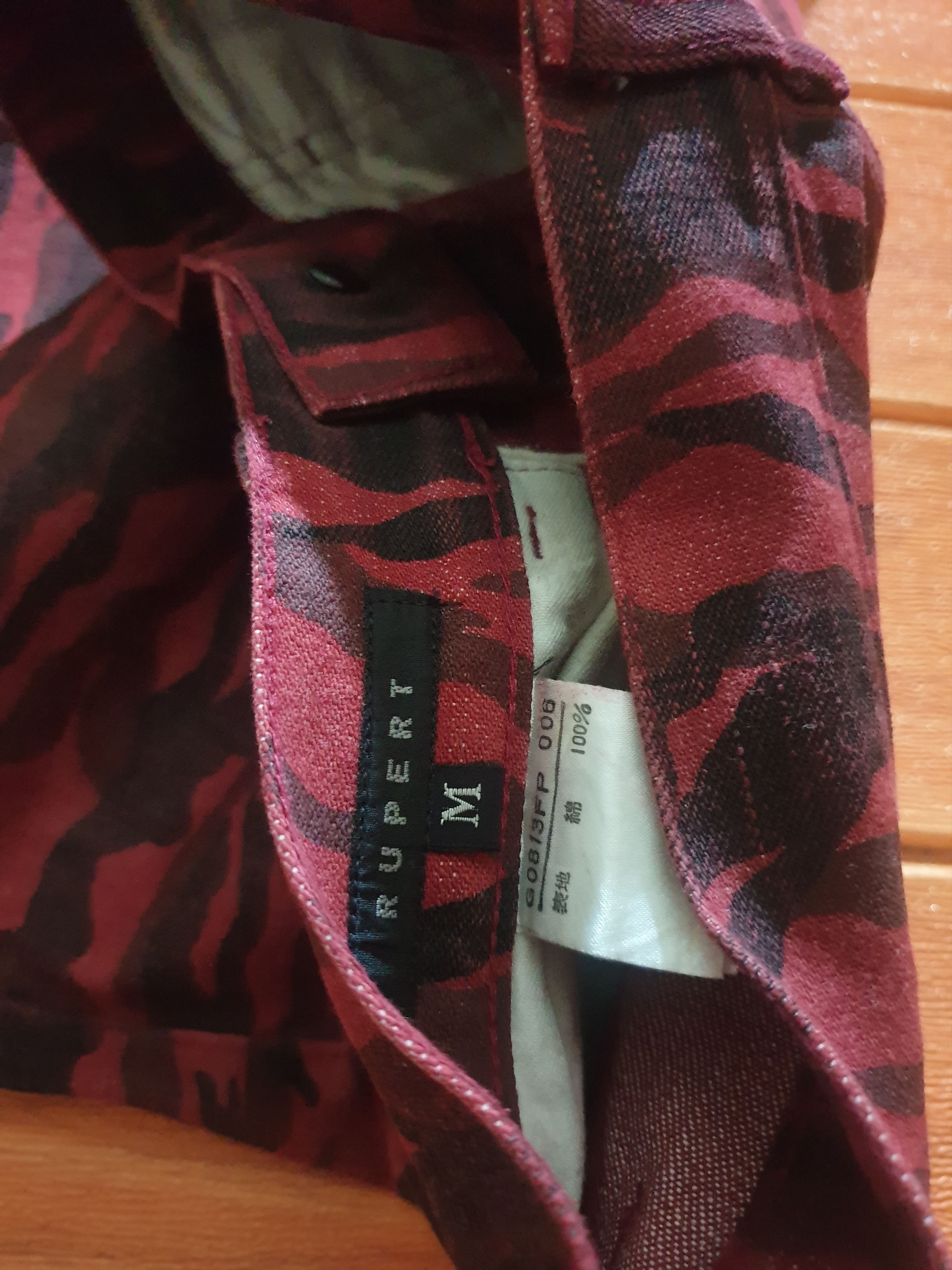Japanese Brand 💥Rupert Red camo red denim pant Size US 29 - 2 Thumbnail