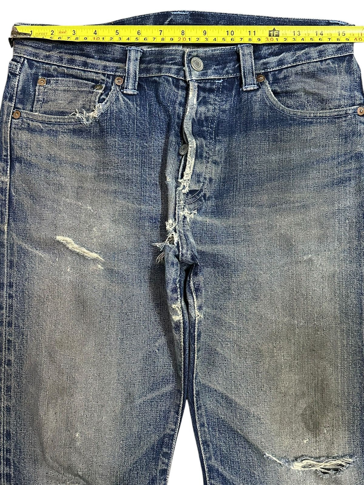 14th Addiction Vintage Japanese Brand Selvedge Mud Wash Distressed Jeans Size US 31 - 15 Thumbnail