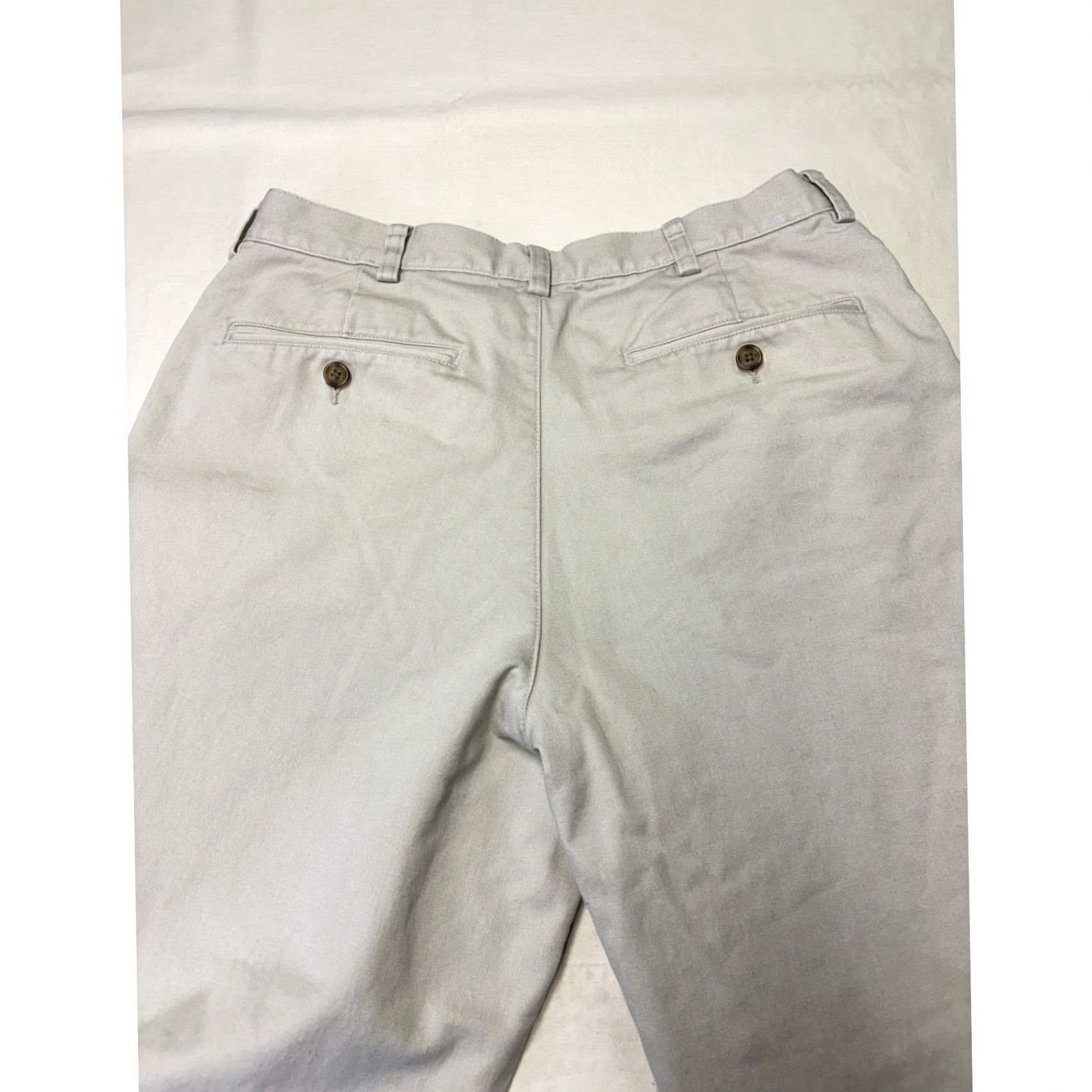 Vintage L.L.Bean Chino Pants Natrual Fit Flannel Lined Khaki Tan 32x24 Mens Pleated Regular Pocket Zip Button Workwear Casual Winter Size US 32 / EU 48 - 7 Thumbnail