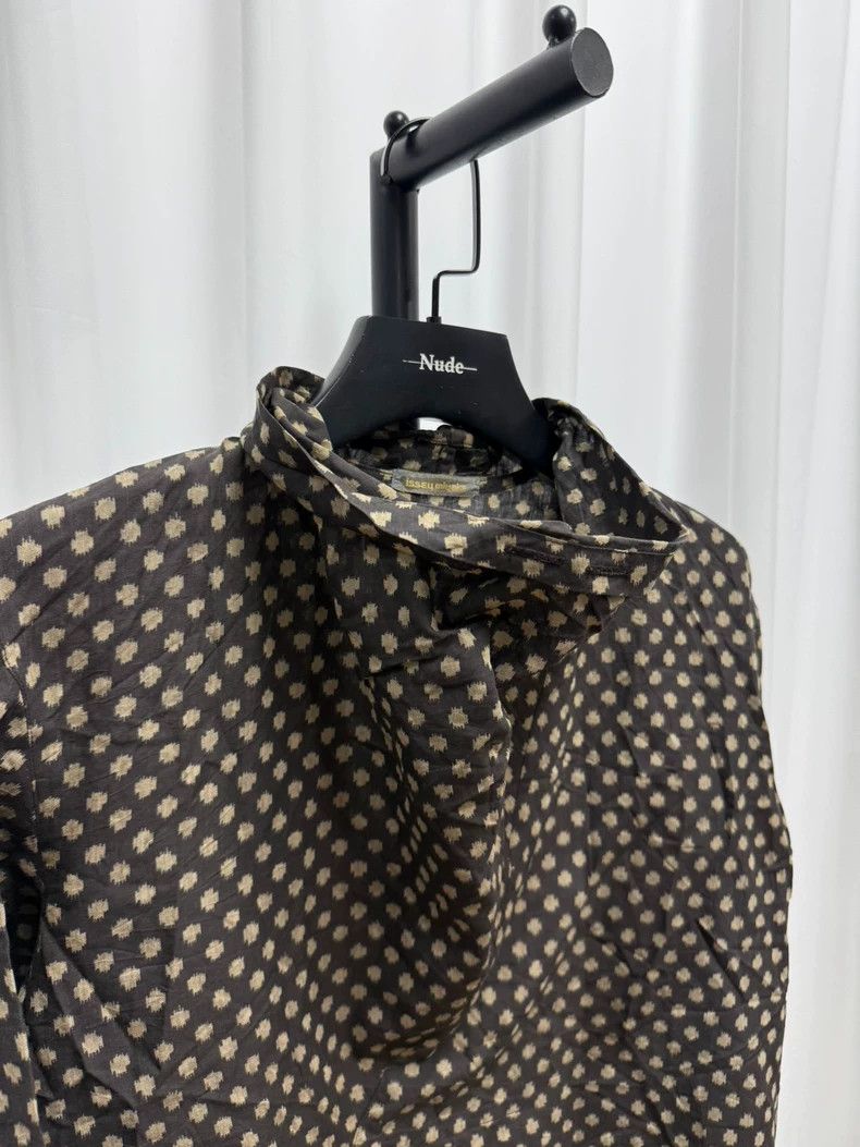 Issey Miyake Issey Miyake Brown pen collar long sleeves Size XS / US 0-2 / IT 36-38 - 3 Thumbnail