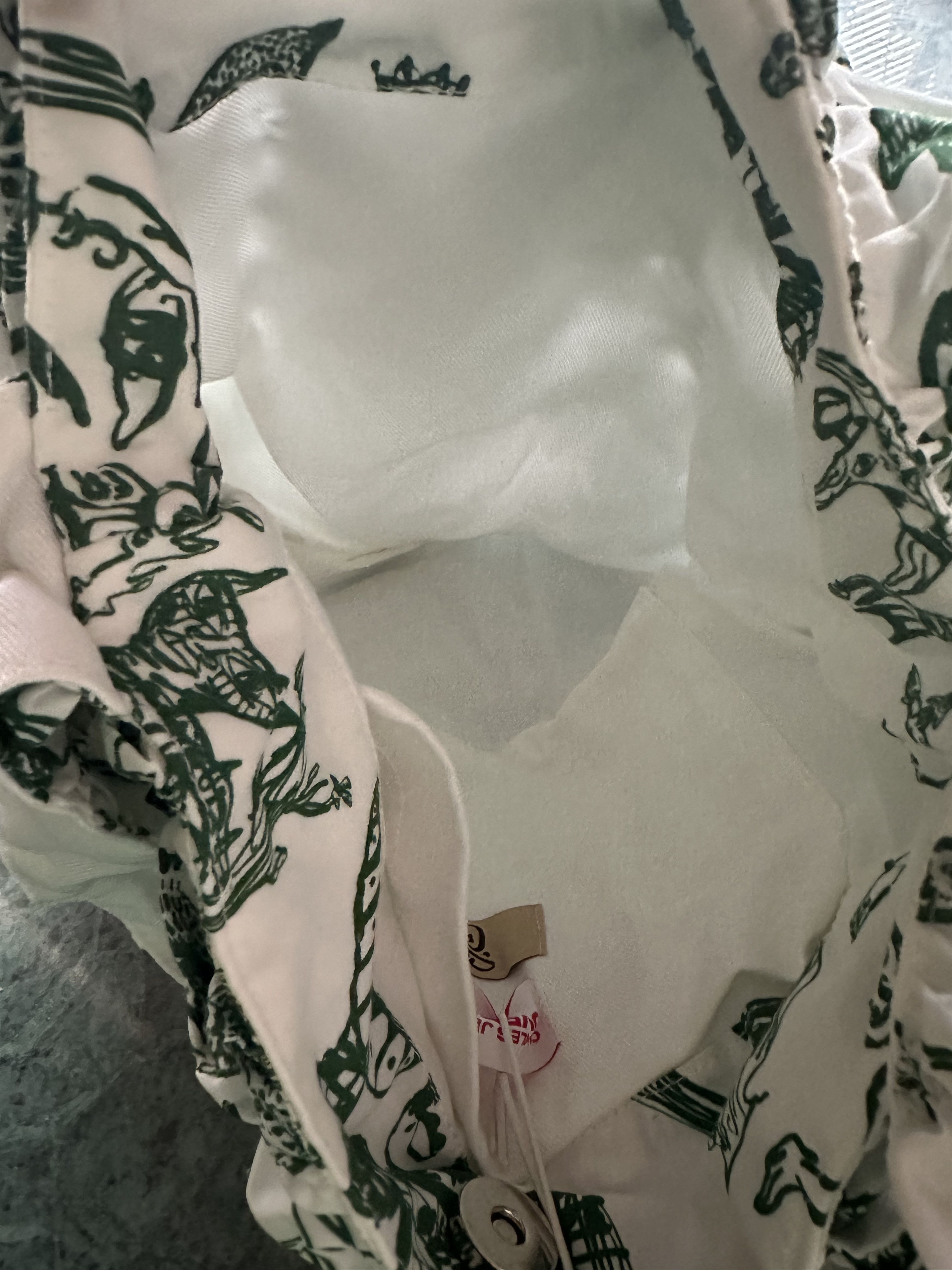 Charles Jeffrey LOVERBOY Charles Jeffrey Loverboy White & Green Shirred Tote Size ONE SIZE - 8 Thumbnail