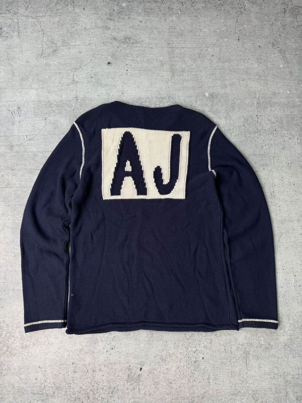 Armani Vintage Armani Y2K Big Logo Sweater Knited Size US L / EU 52-54 / 3 - 1 Thumbnail