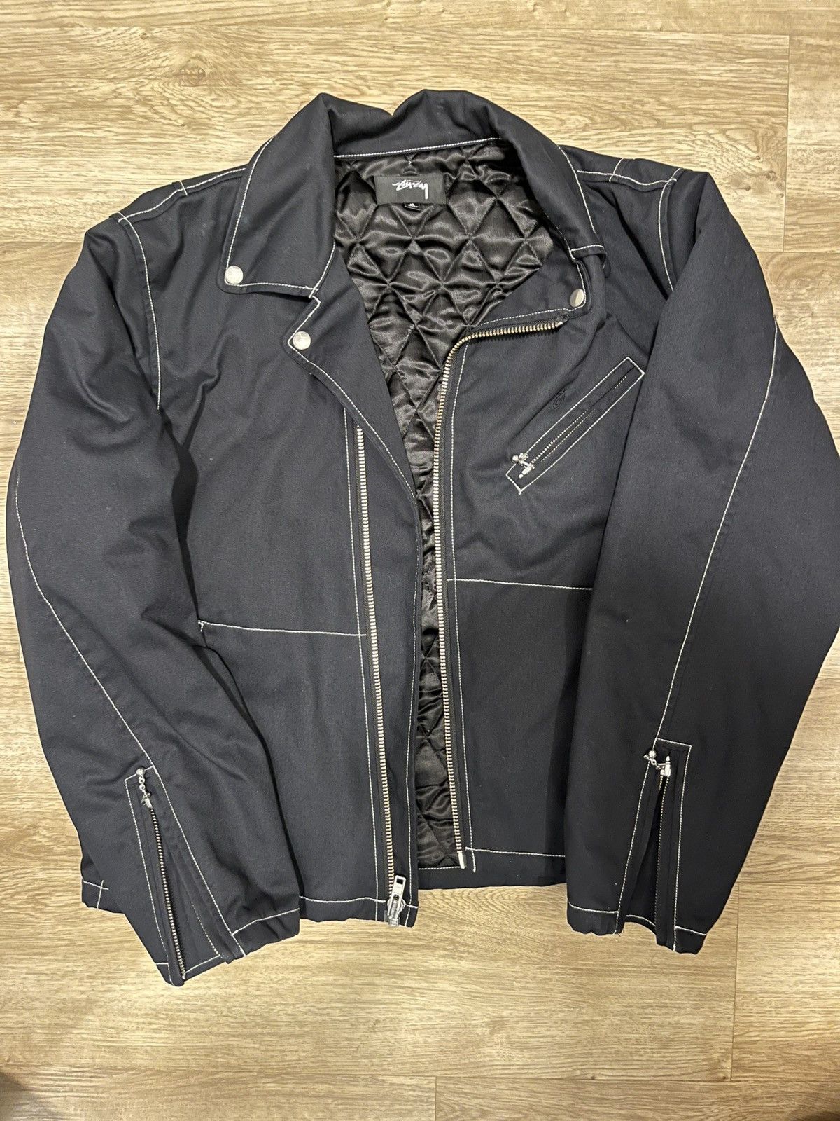 Stussy twill moto jacket stussy Size US M / EU 48-50 / 2 - 1 Thumbnail