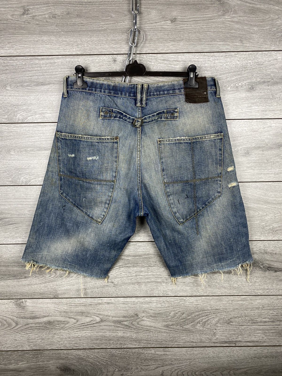 Allsaints Mens Vintage Allsaints Denim Distressed Shorts Y2K Size US 34 / EU 50 - 6 Thumbnail