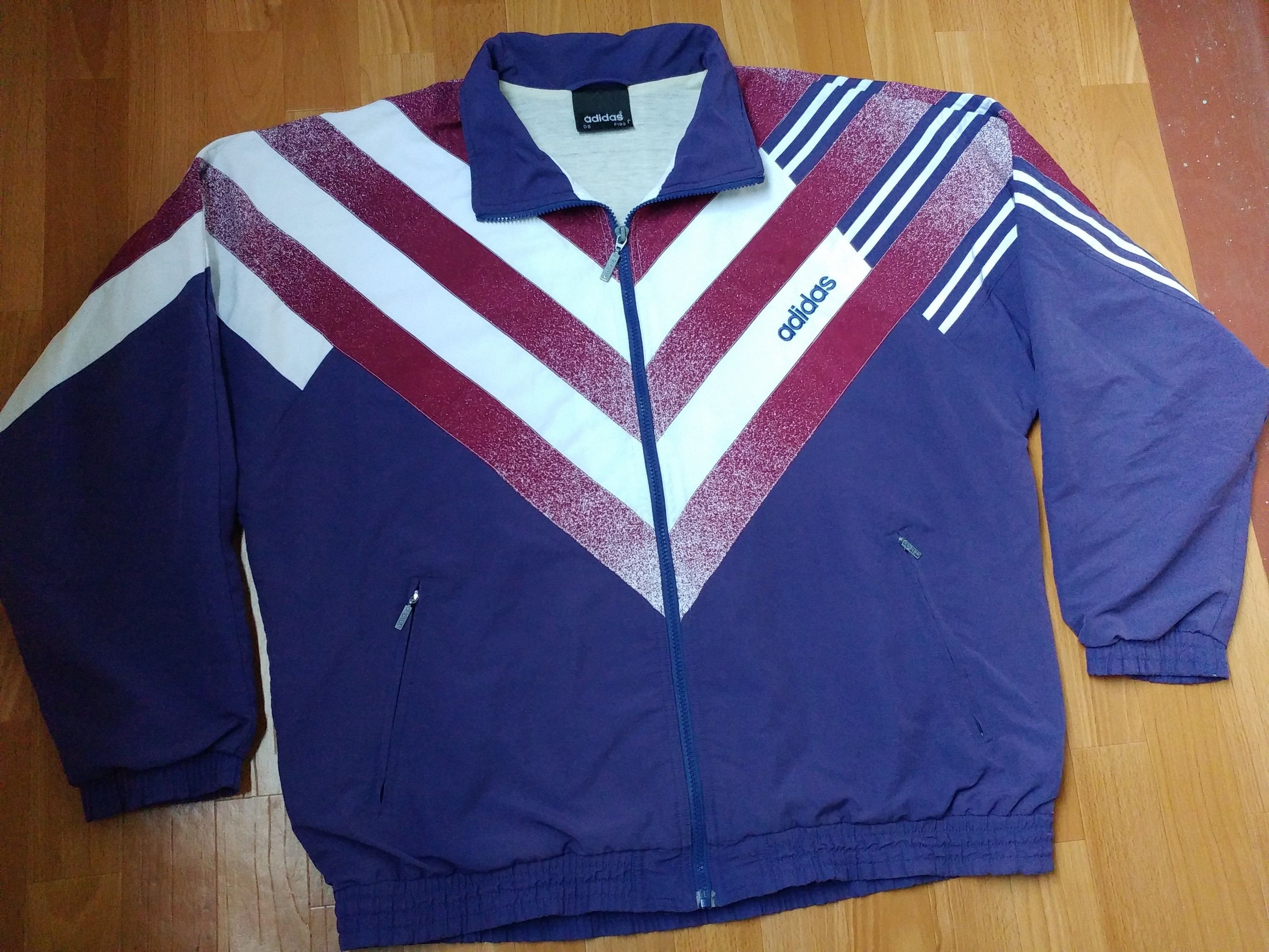 Adidas × Vintage ADIDAS jacket, blue vintage hip hop 90s hip-hop size XL Size US XL / EU 56 / 4 - 4 Thumbnail