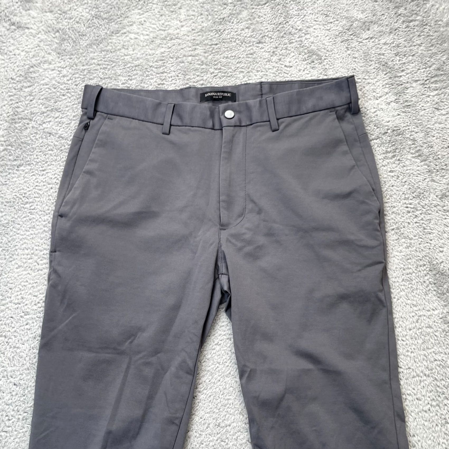 Banana Republic Banana Republic Mens 32x32 Gray Slim Luxe City Core Temp Chino Straight Pants Size US 32 / EU 48 - 5 Thumbnail