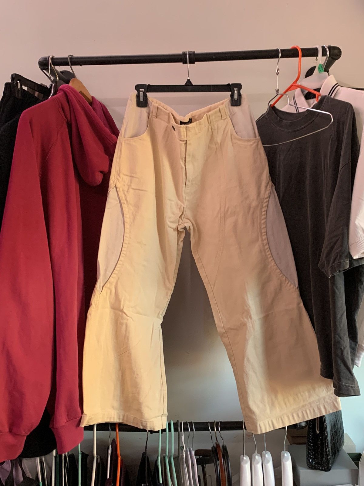 image of Head Of State Wide Flare Trousers in Yellow, Men's (Size 35)