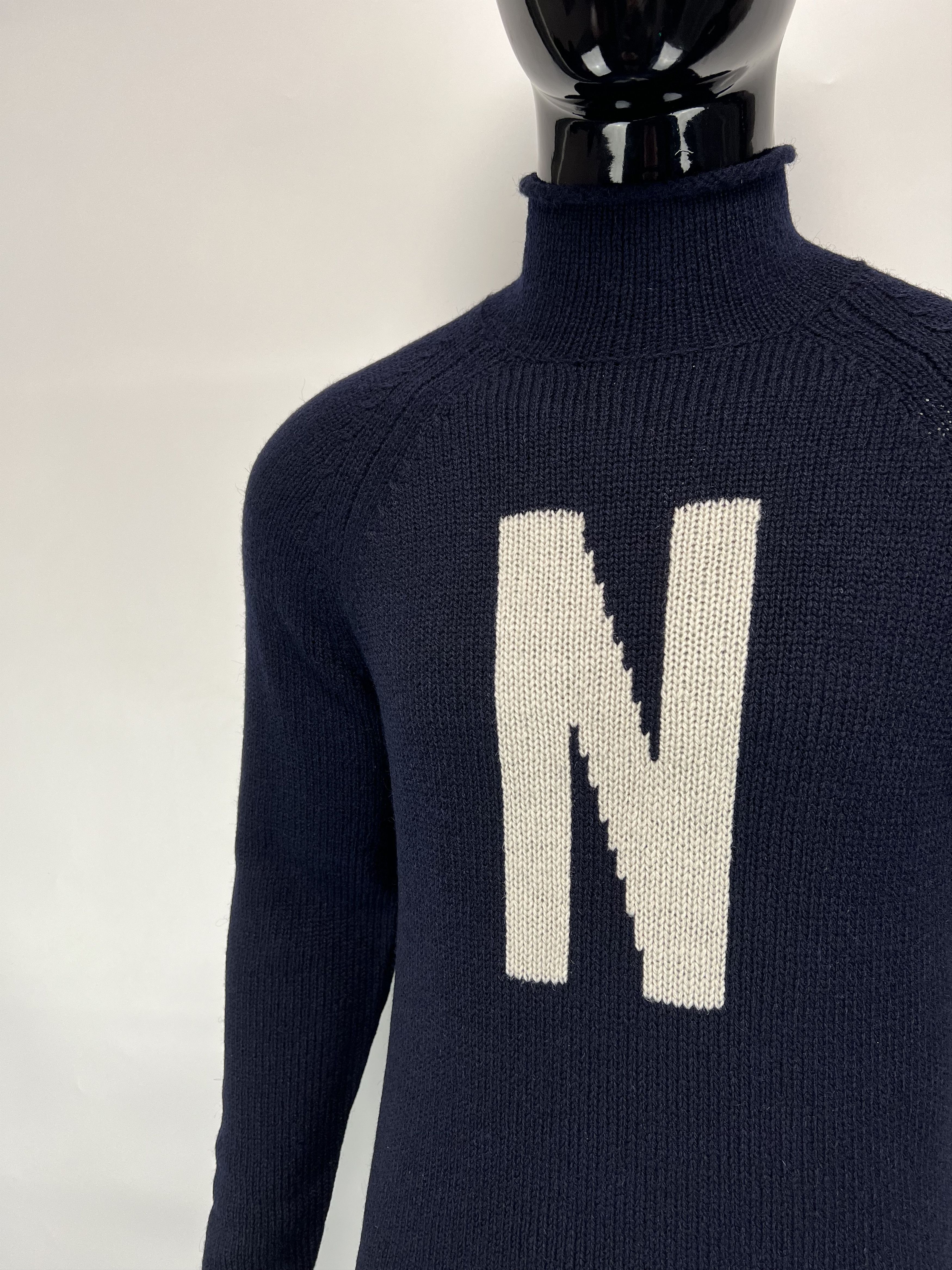 Norse Projects ‘Thore N Intarsia’ 100% Wool Knitted Sweater Big Logo Size US M / EU 48-50 / 2 - 4 Thumbnail