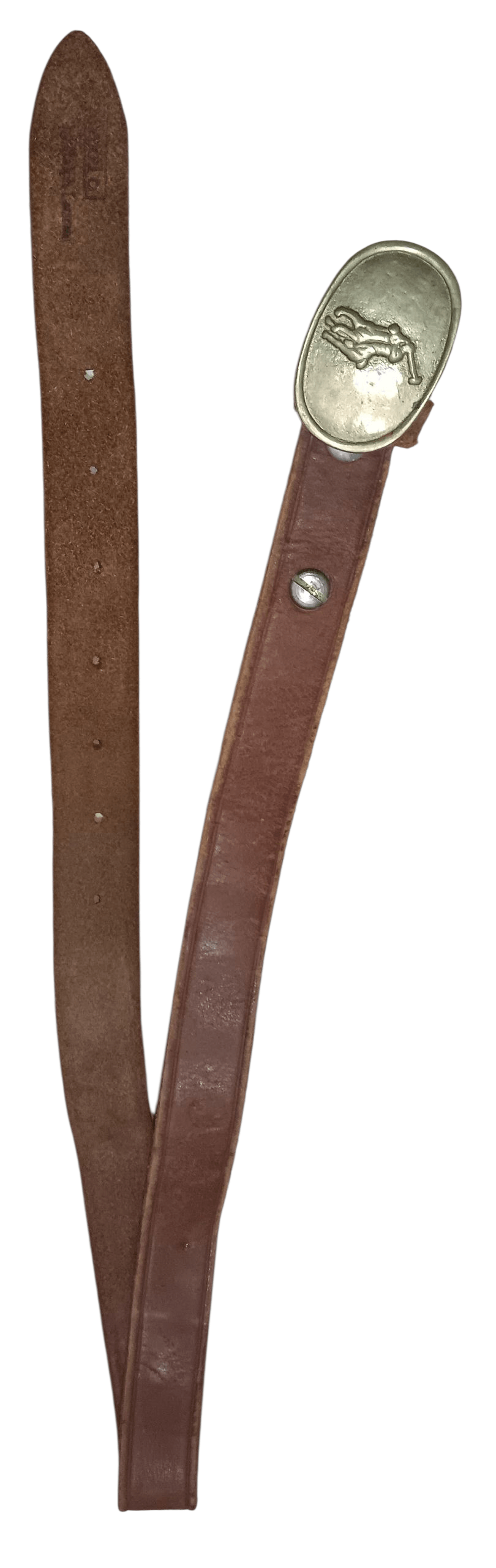 Polo Ralph Lauren VINTAGE POLO LEATHER BELT WITH SOLID BRASS BUCKLE Size 32 - 6 Thumbnail