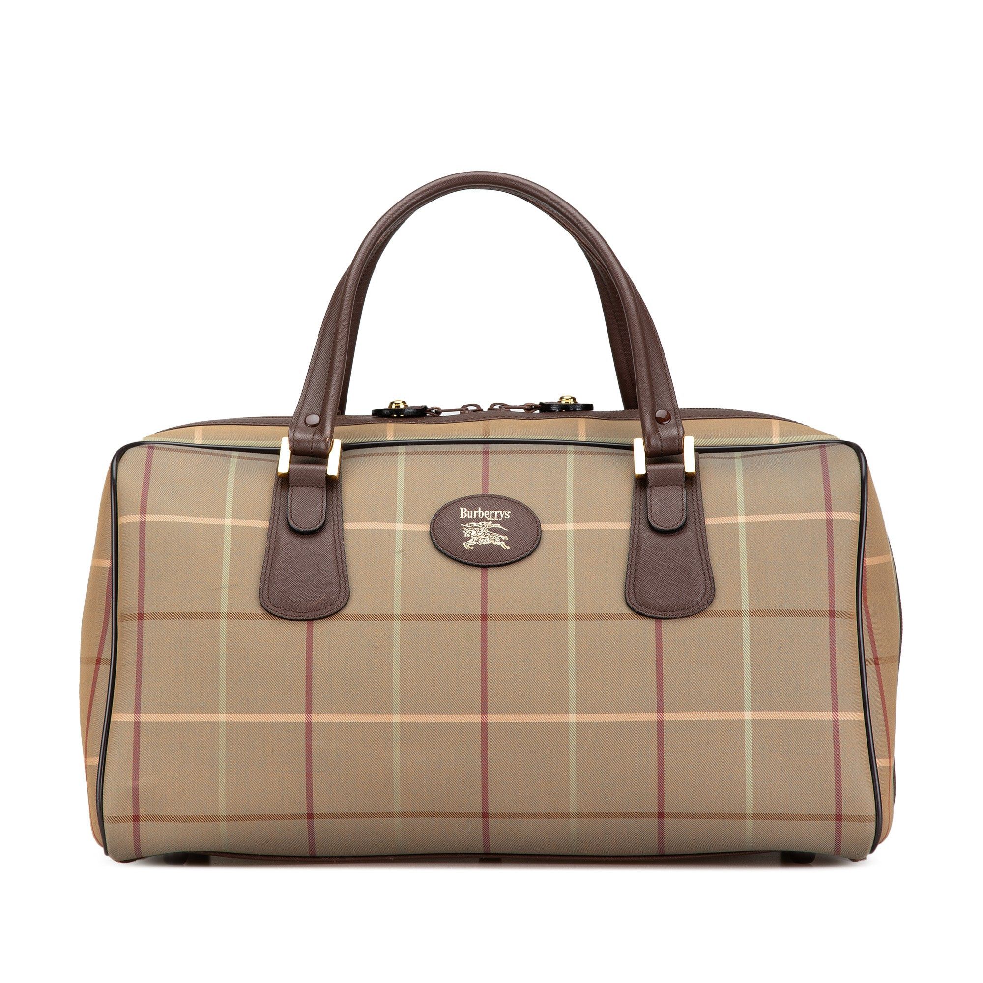 Burberry Burberry Vintage Check Canvas Boston Bag Brown Size ONE SIZE - 1 Thumbnail