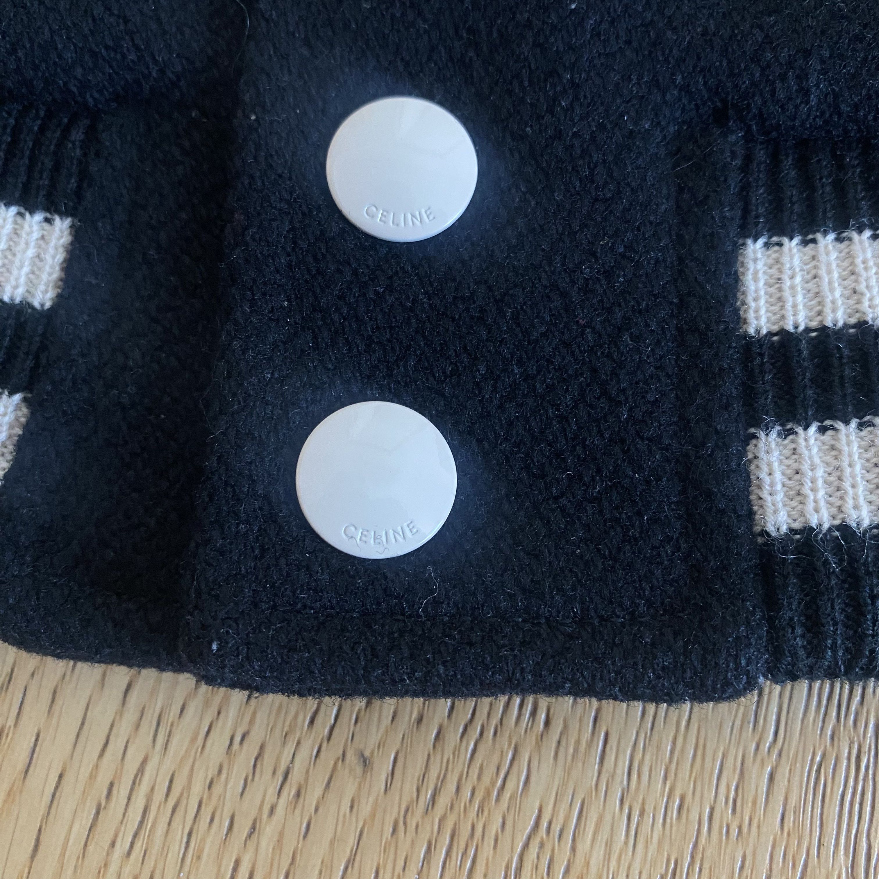 Celine Celine Teddy Jacket Black Textured Wool Varsity Prep 54 Size US L / EU 52-54 / 3 - 4 Thumbnail