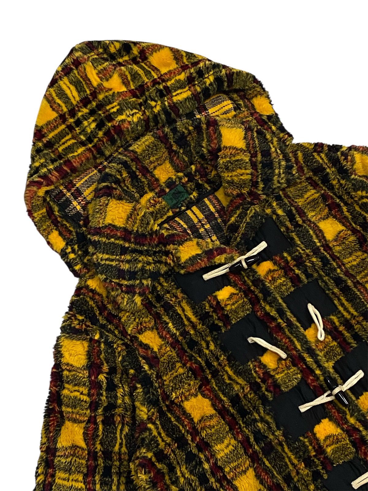 Jean Paul Gaultier Jean Paul Gaultier Junior FW1991 Yellow Tartan Faux Fur Coat Size US M / EU 48-50 / 2 - 10 Thumbnail