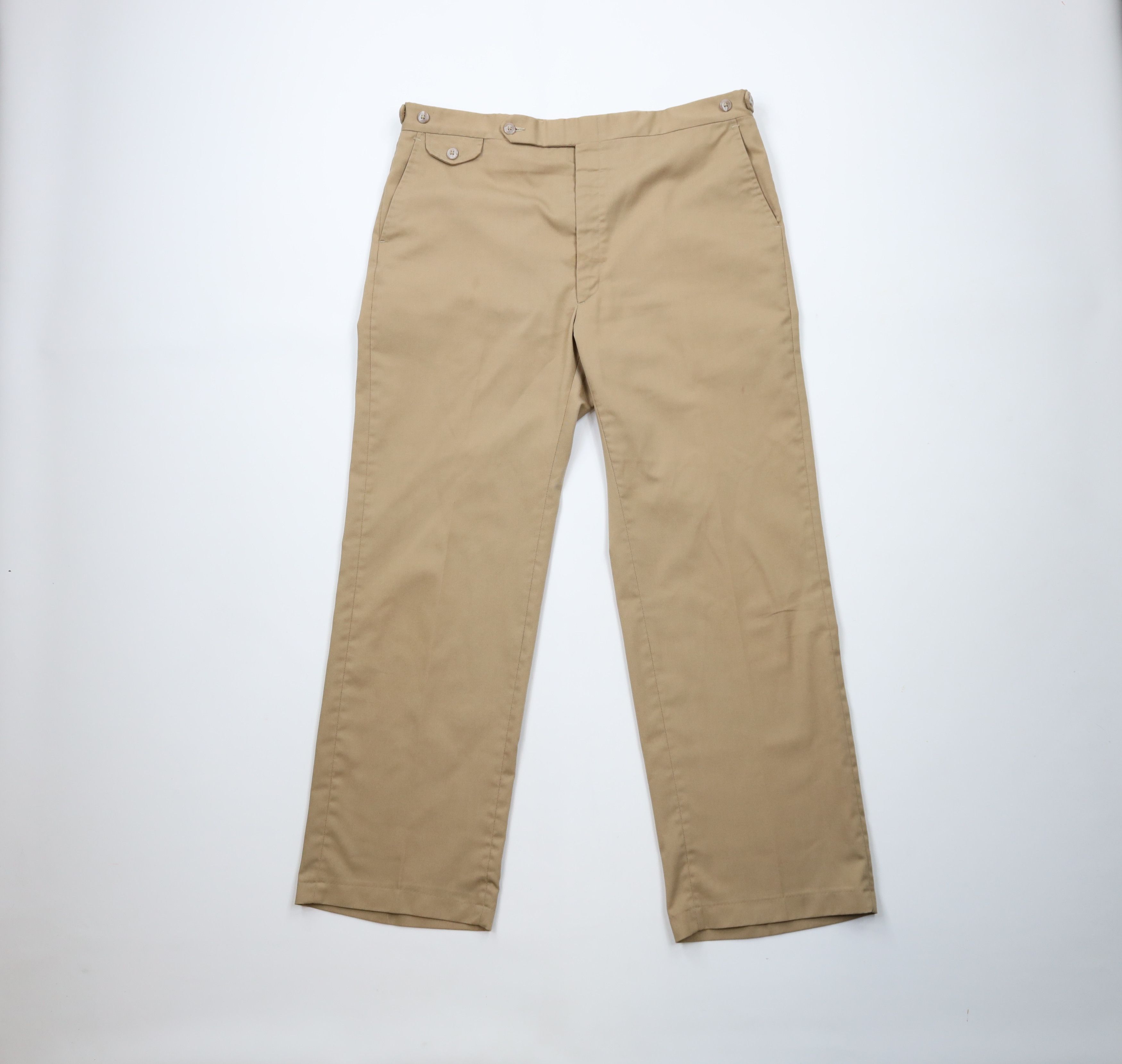 Vintage Vintage 70s Streetwear Flared Wide Leg Chino Pants Beige Size US 36 / EU 52 - 1 Thumbnail