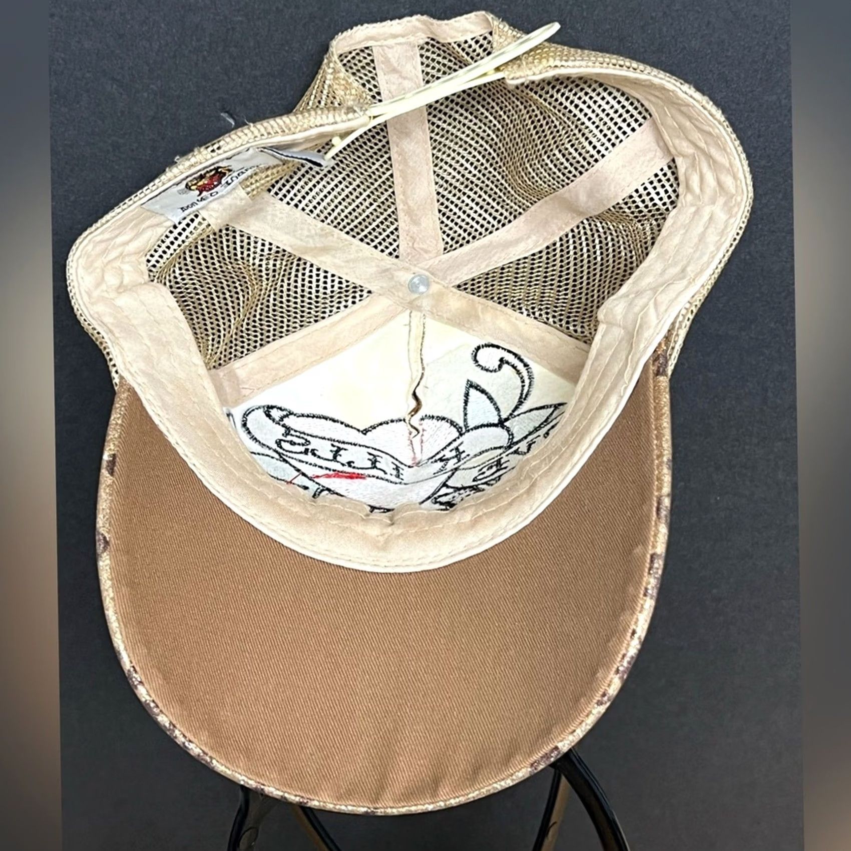 Ed Hardy Ed Hardy Denim Hat Skull & Heart Love Kills Slowly Gold Metallic Snapback RARE Size ONE SIZE - 6 Thumbnail