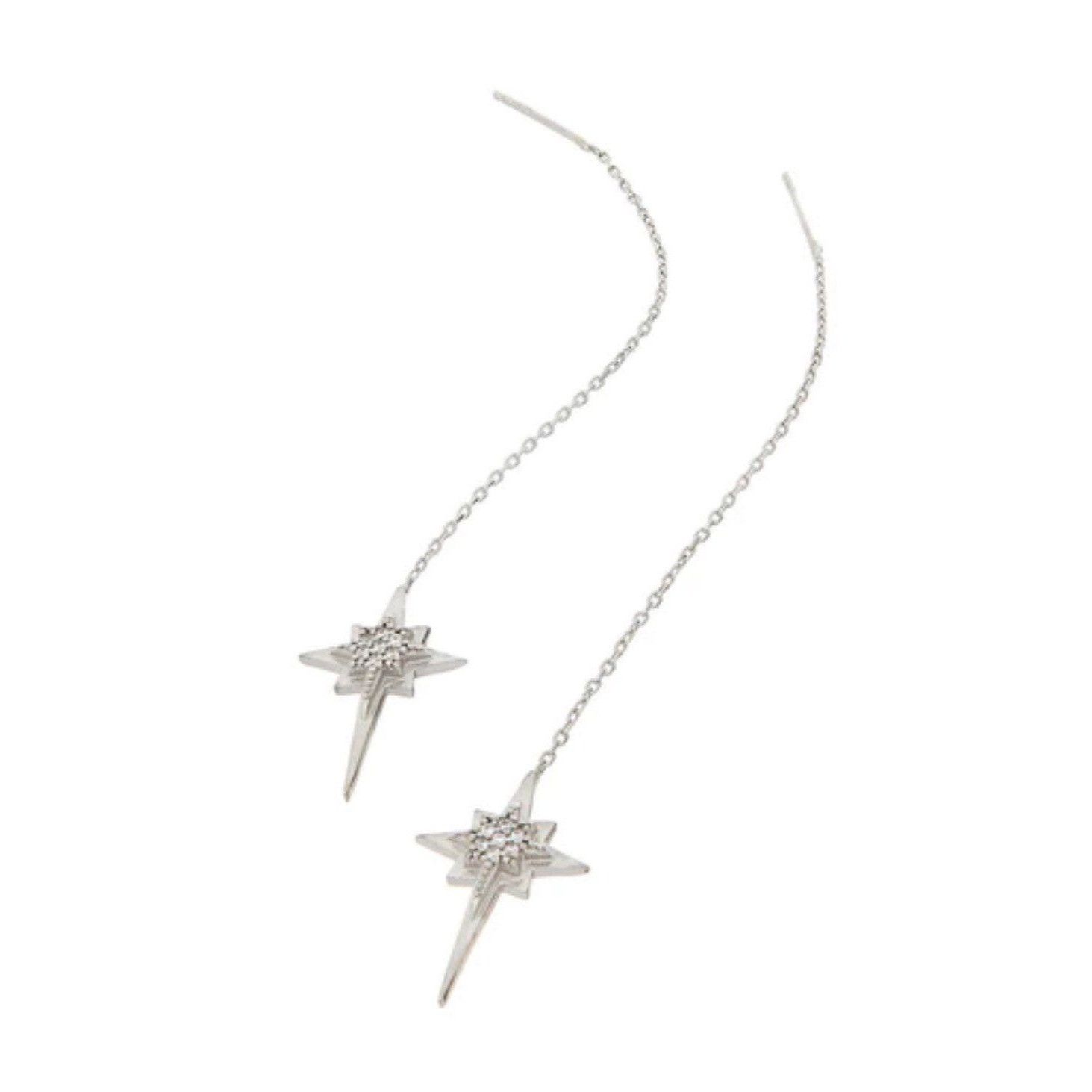 Other New Sterling Starry Night Star Chain Earrings Size ONE SIZE - 4 Thumbnail
