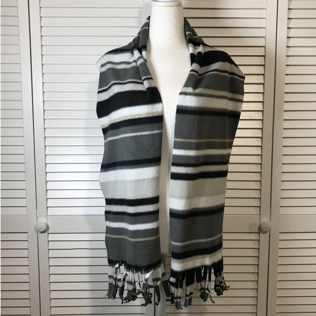 Other Gray Black Striped Winter Scarf 71” Size ONE SIZE - 1 Thumbnail