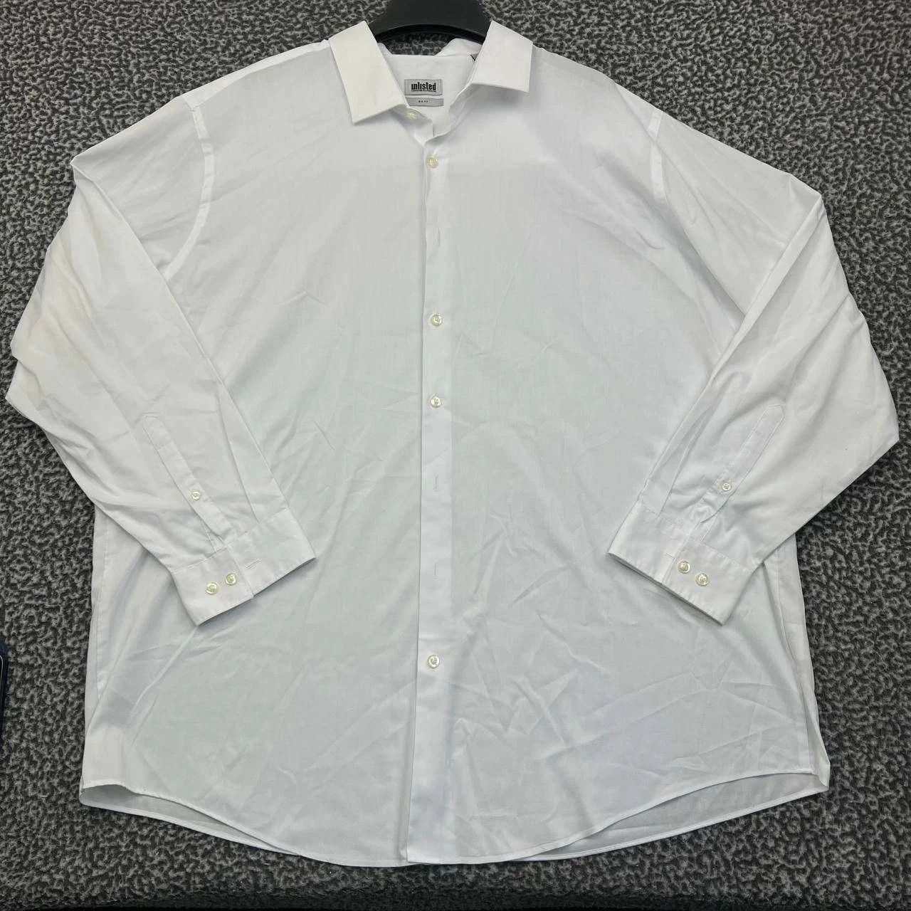 Kenneth Cole Unlisted Button Up Shirt Men 18 34/35 White Big Fit Collared Size US XXL / EU 58 / 5 - 1 Thumbnail