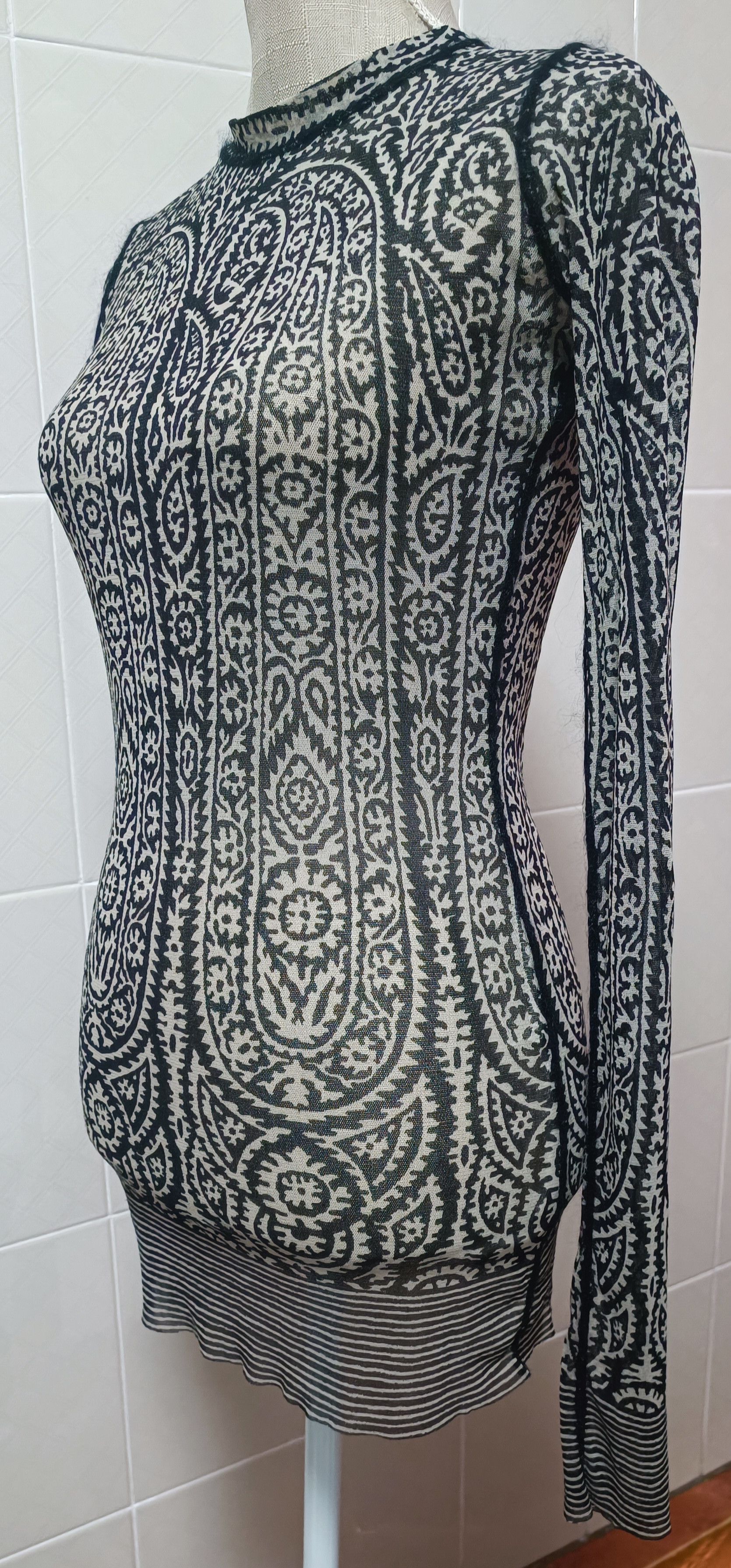 Jean Paul Gaultier 90's - Floral and paisley motifs mesh top Size M / US 6-8 / IT 42-44 - 9 Thumbnail