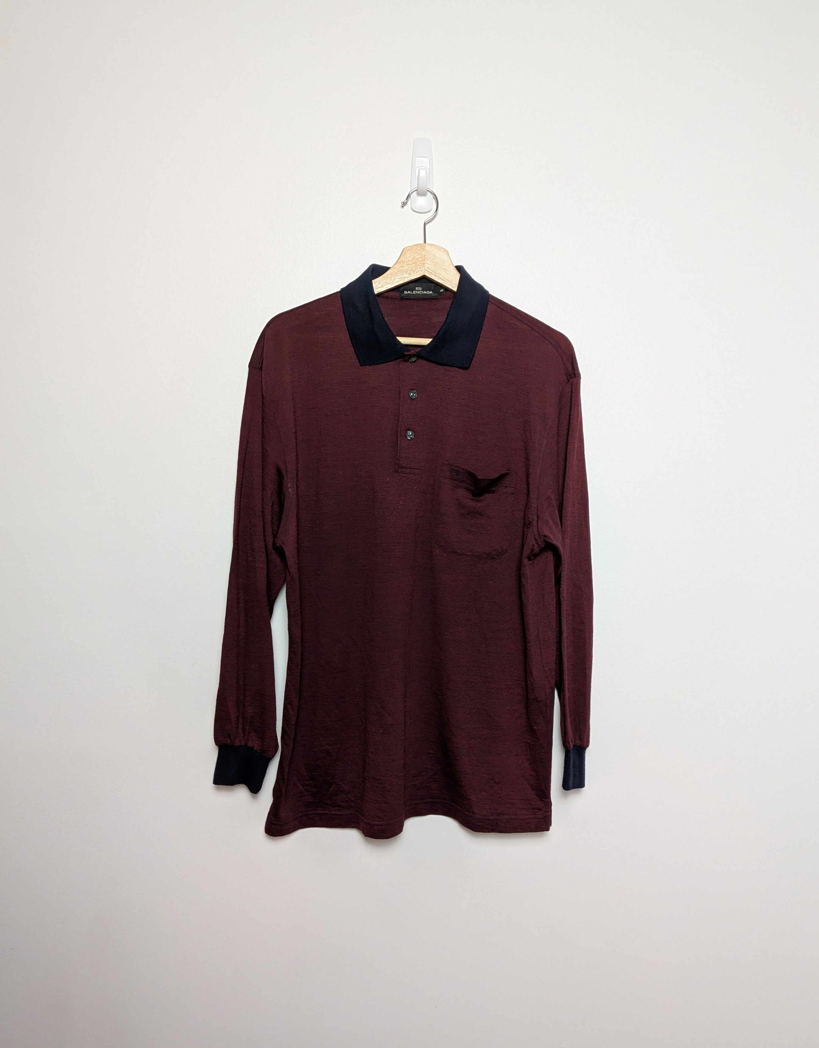 Balenciaga Vintage Balenciaga Polo Long Sleeve Shirt Size US L / EU 52-54 / 3 - 1 Thumbnail