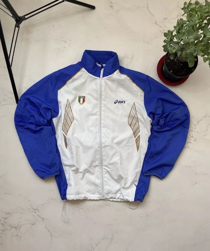 Pre-owned Asics Italy Soccer Drill Streetwear Jacket In White