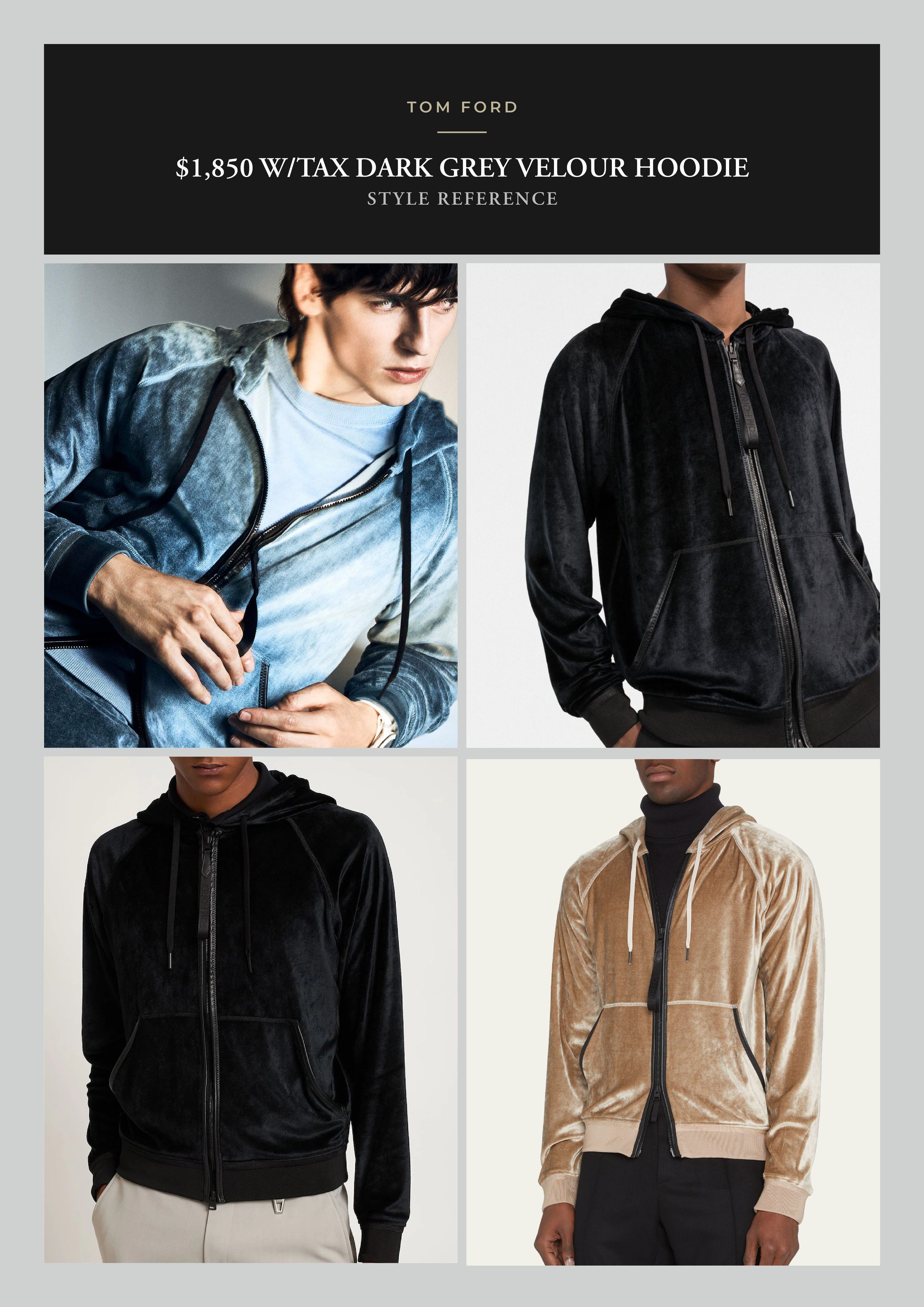 Tom Ford Best Dressed $1,850 w/Tax Velour Leather Accents Hoodie Size US M / EU 48-50 / 2 - 11 Thumbnail