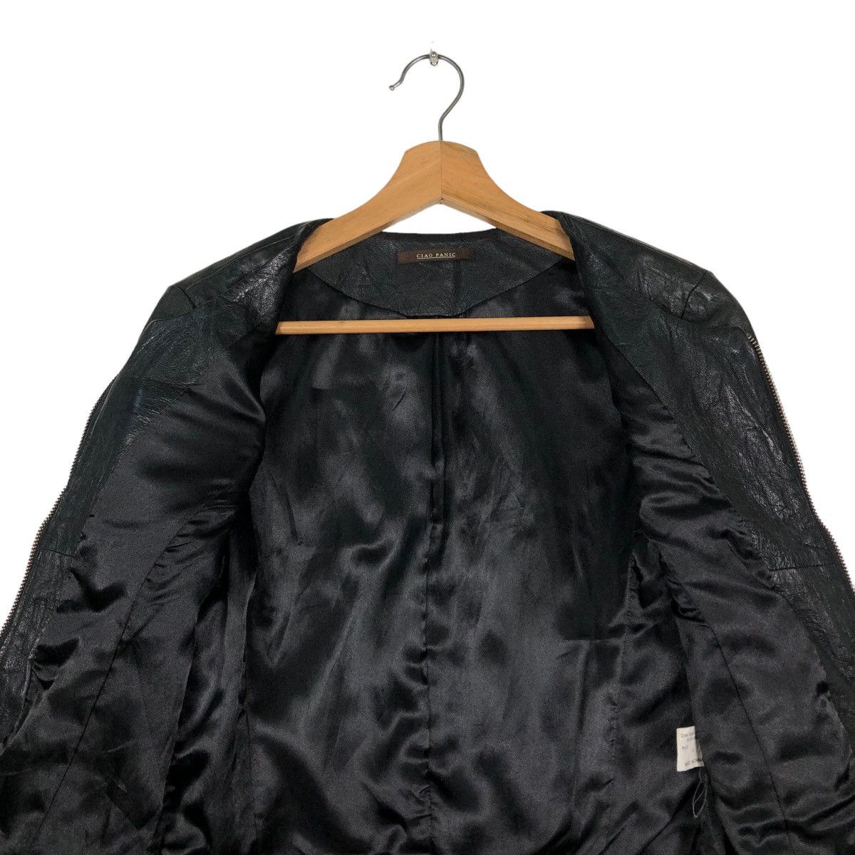 Japanese Brand 📌CROPPED BIKER LEATHER JACKET CIAO PANIC JAPAN Size M / US 6-8 / IT 42-44 - 14 Thumbnail