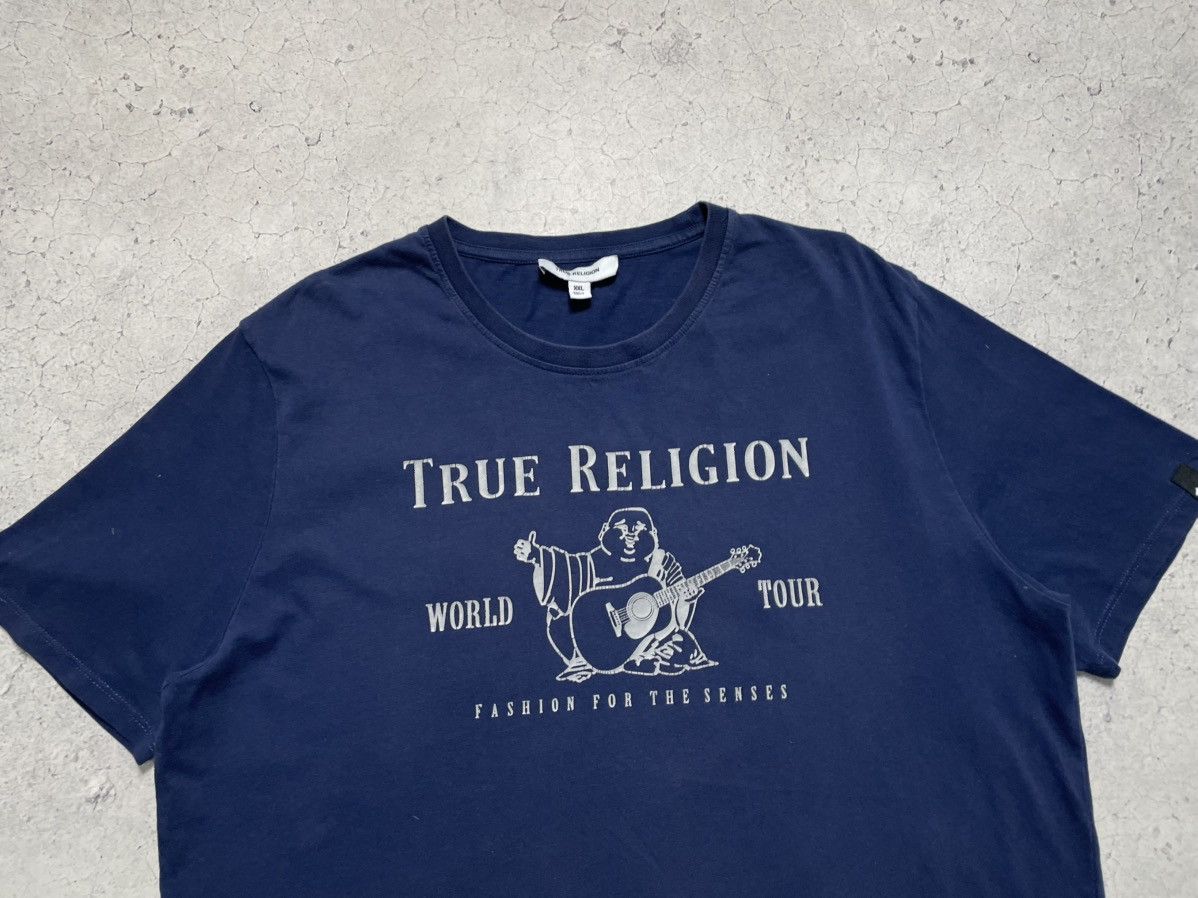 Japanese Brand × True Religion True Religion Buddha Big Logo T-Shirt Navy Y2K Size US XXL / EU 58 / 5 - 6 Thumbnail