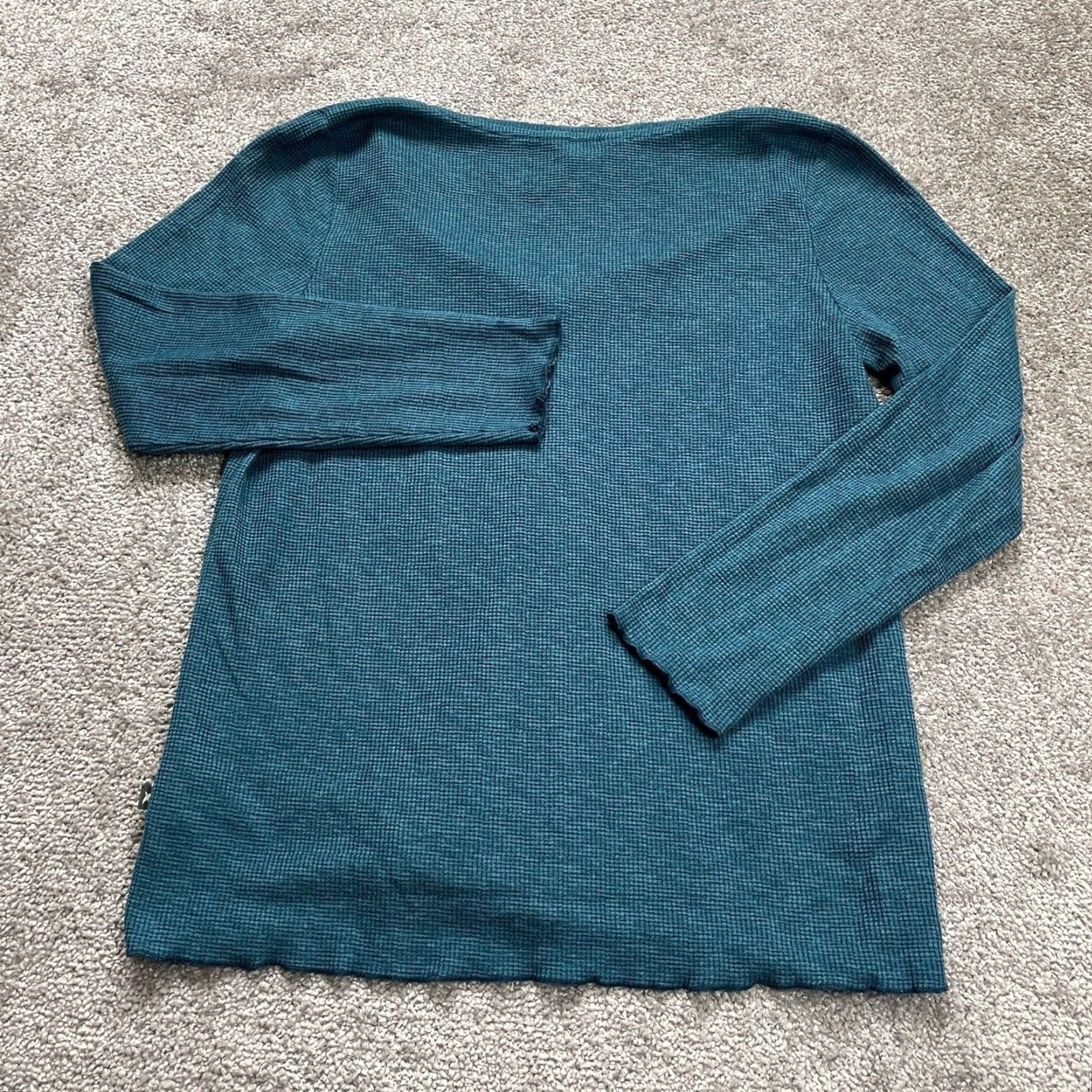 Eddie Bauer Eddie Bauer Sleepshirt Womens Medium Green Knit Button V-Neck Pajama Lounge Top Size M / US 6-8 / IT 42-44 - 2 Thumbnail