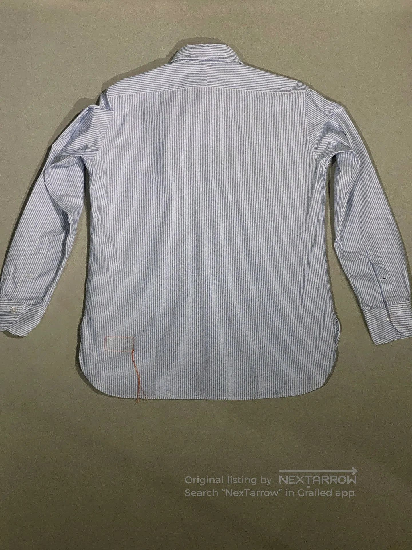 Fortela FORTELA Blue White Stripe Oxford Shirt. Size US M / EU 48-50 / 2 - 2 Thumbnail