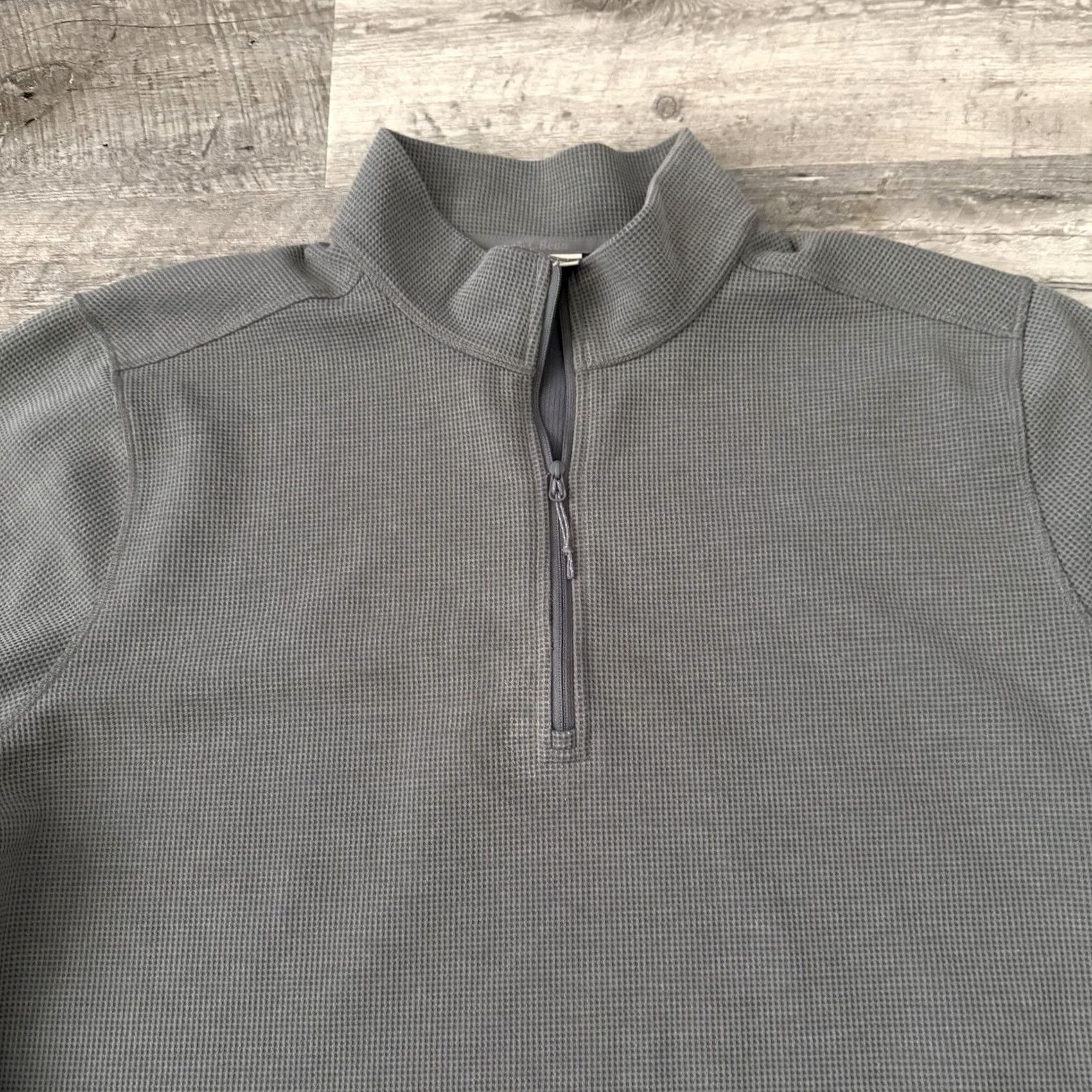 Vintage LL Bean Mountainside Mens XL Gray 1/4 Zip Pullover Micro Waffle Casual Outdoor Size US XL / EU 56 / 4 - 5 Thumbnail