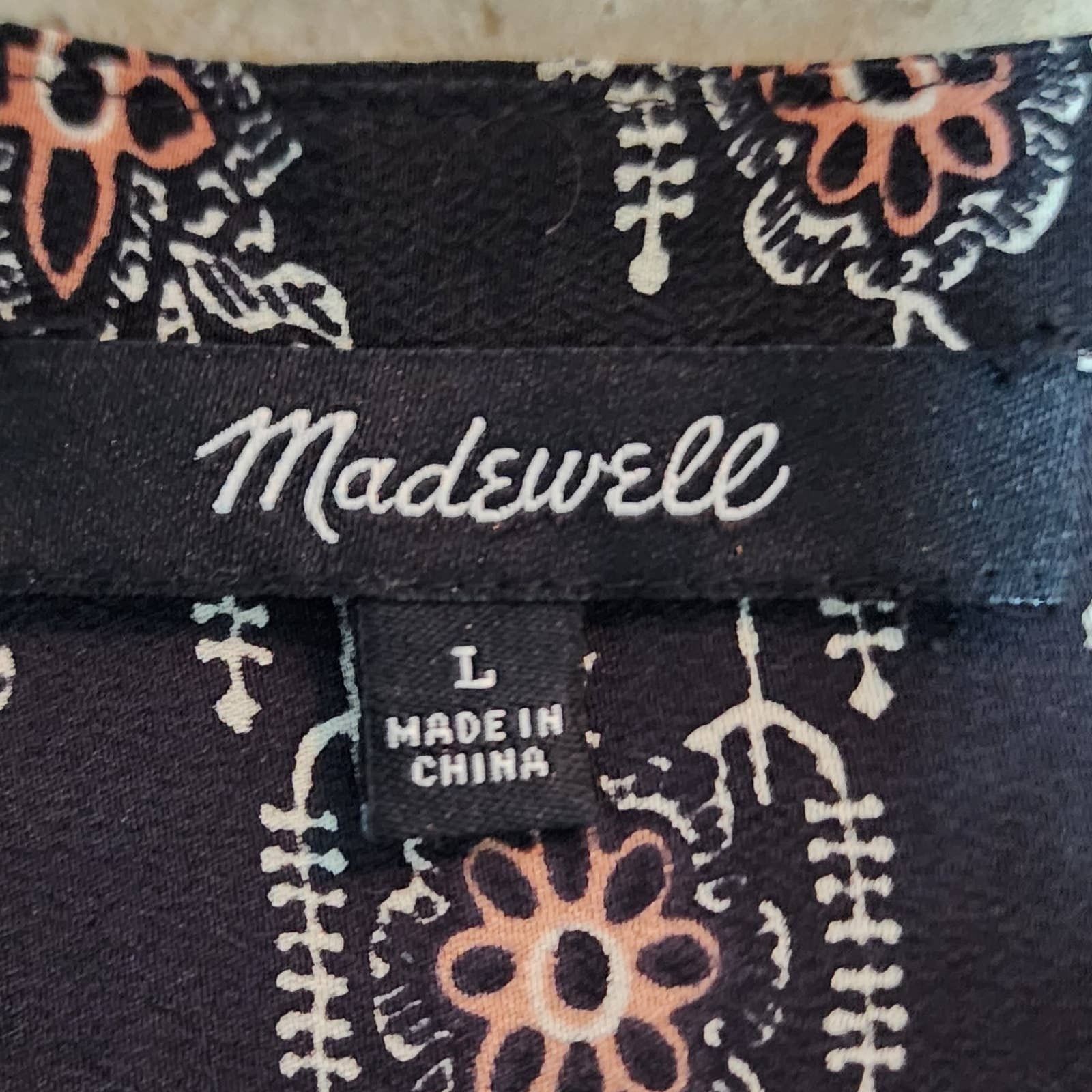 Madewell Madewell Silk Boheme Boho Floral Paisley Blouse Size Large Size L / US 10 / IT 46 - 6 Thumbnail