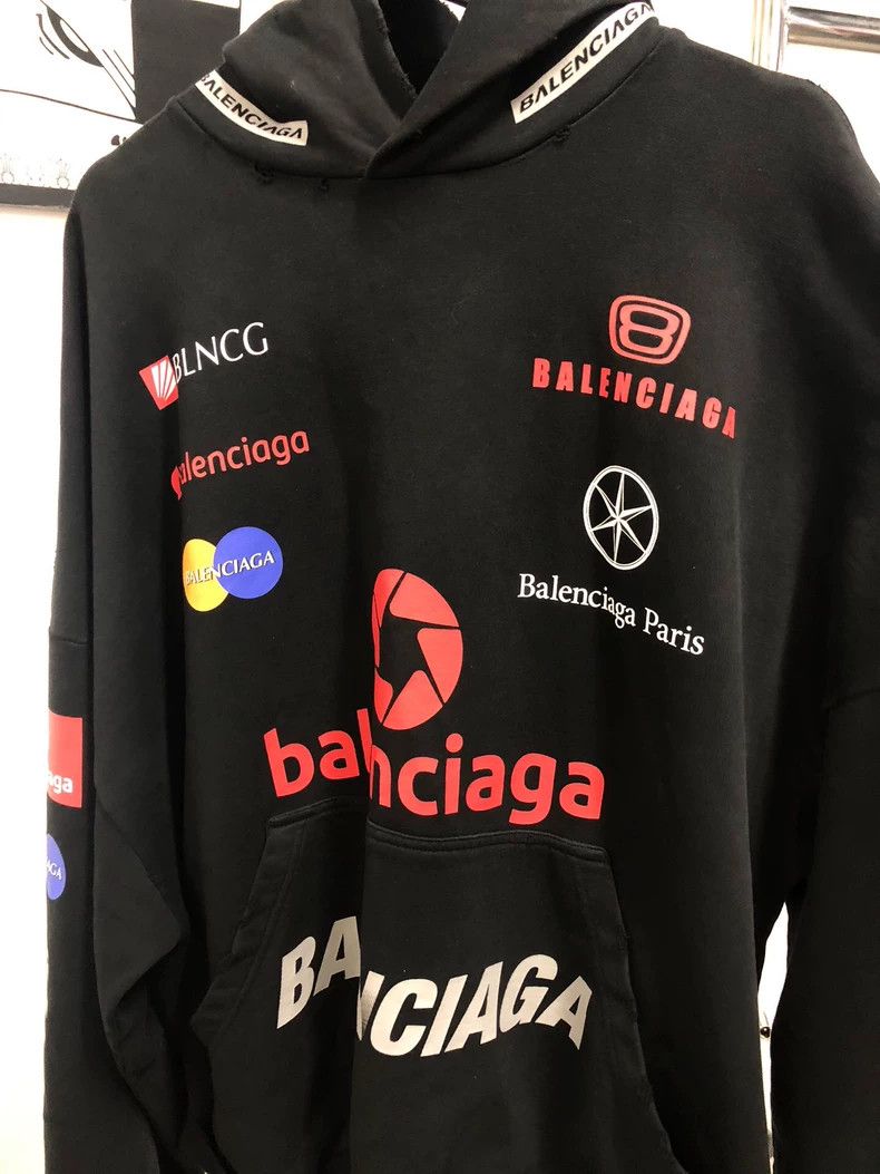 Balenciaga Balenciaga Logo black hooded sweater Size US S / EU 44-46 / 1 - 1 Thumbnail