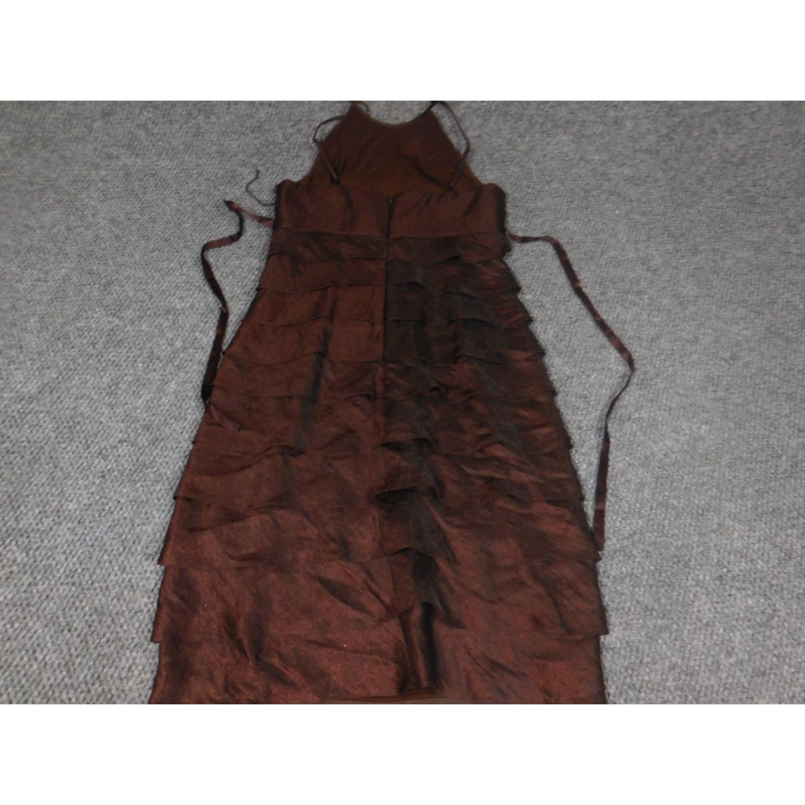 Adrianna Papell Adrianna Papell Womens Dress 8 Brown Pencil Dress Sleeveless Mock Neck Beaded Embellishments Midi Lined - Summer - Regular Women Size M / US 6-8 / IT 42-44 - 6 Thumbnail