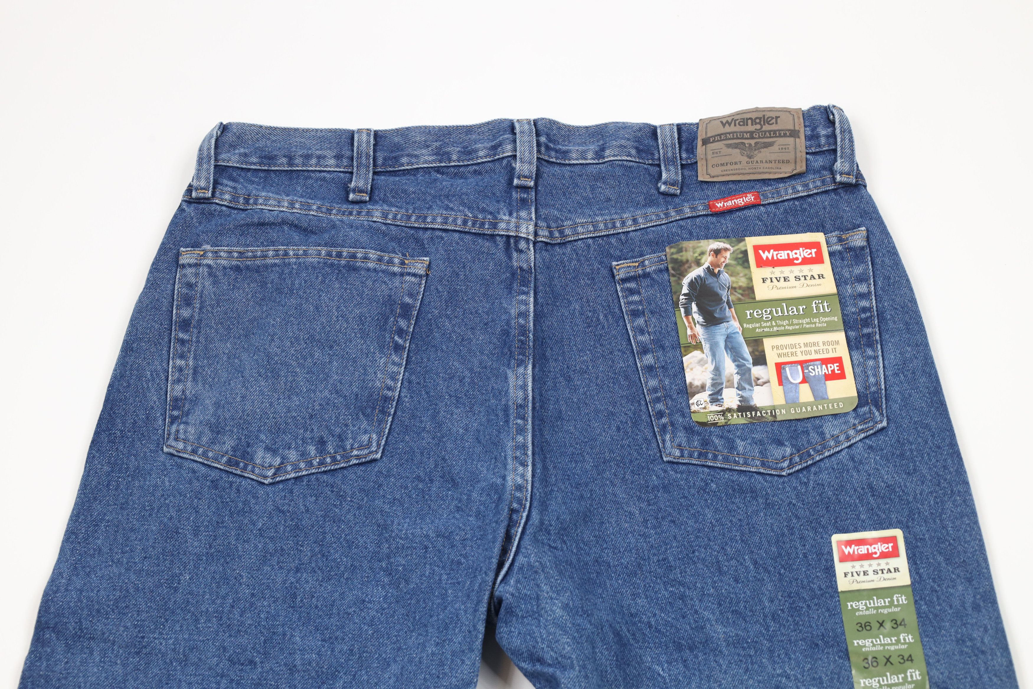 Vintage × Wrangler Deadstock Vintage Y2K Wrangler Leg Denim Jeans Blue Cotton Size US 36 / EU 52 - 9 Thumbnail