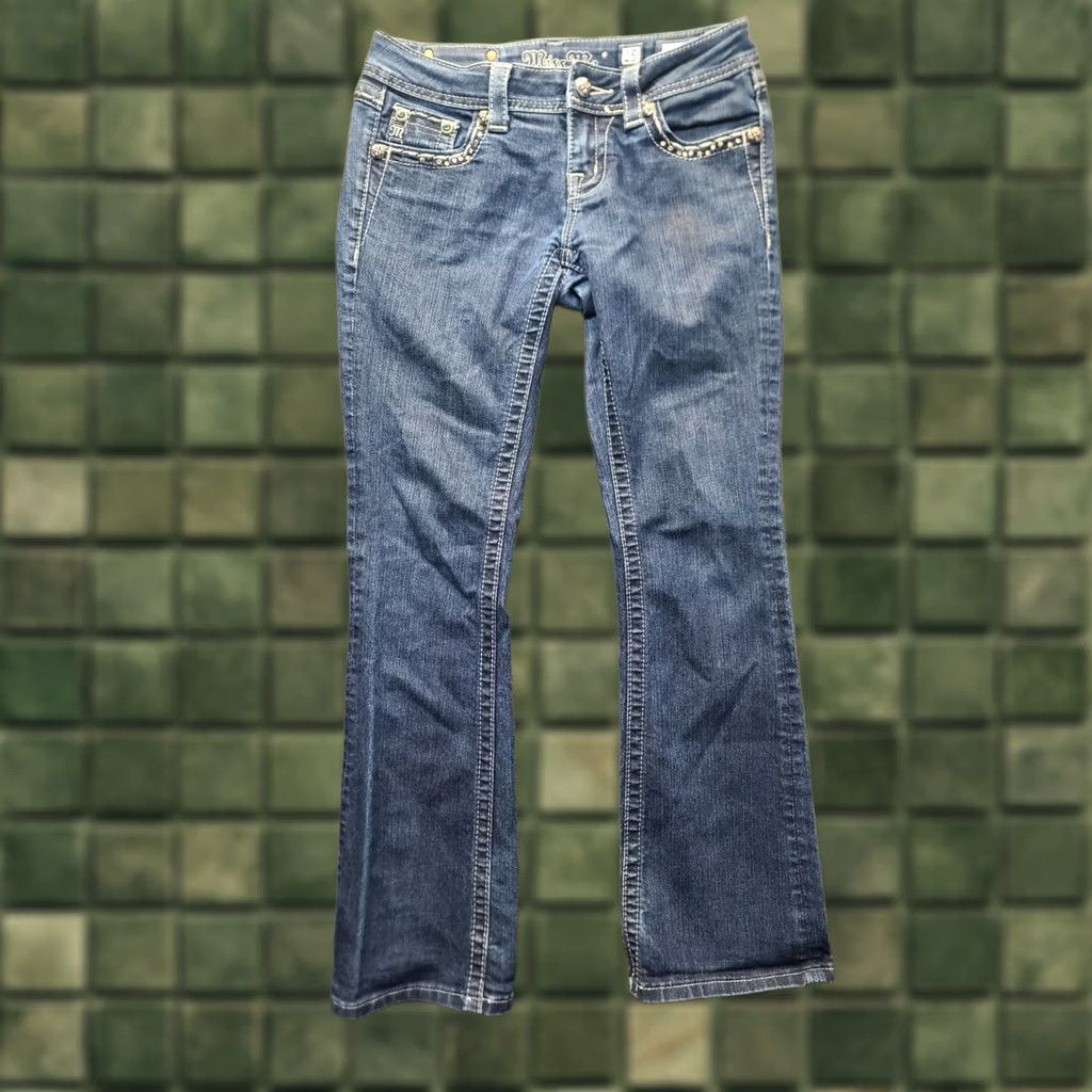 Miss Me Miss Me Jeans Womens 28X30 Regular Bootcut Denim Cotton Spandex Embroidered Rhinestone Cowboycore Western 90s Mens? No, remove Mens. Size 28" / US 6 / IT 42 - 1 Thumbnail