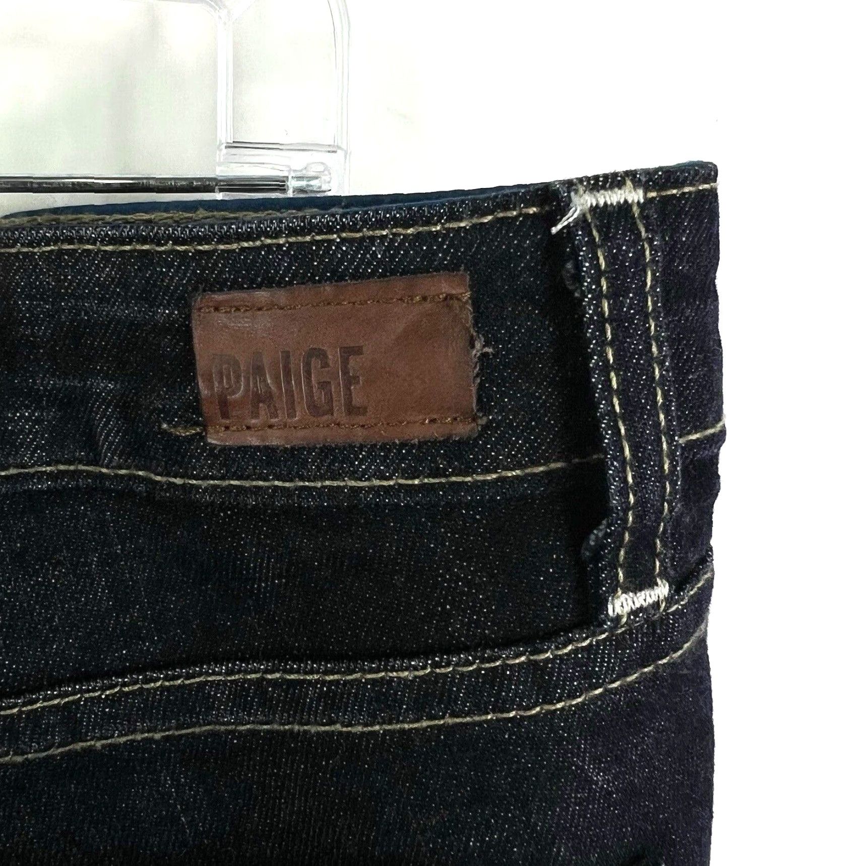 Paige Paige Skinny Jeans Denim Blue 34 Inseam 32 Regular Fit Women's Size 27 5-Pocket Stretch Mid Rise Vintage No Size 27" / US 4 / IT 40 - 6 Thumbnail