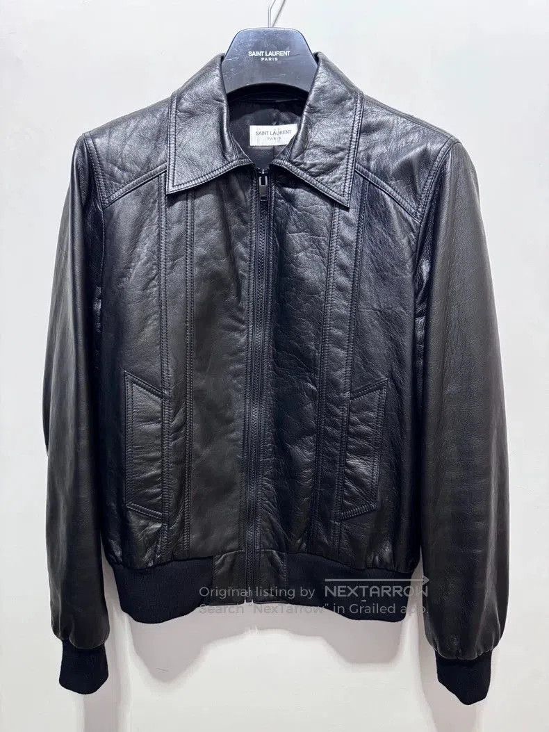 Saint Laurent Paris Saint Laurent Leather Jacket with Rhinestones. Size US L / EU 52-54 / 3 - 2 Thumbnail