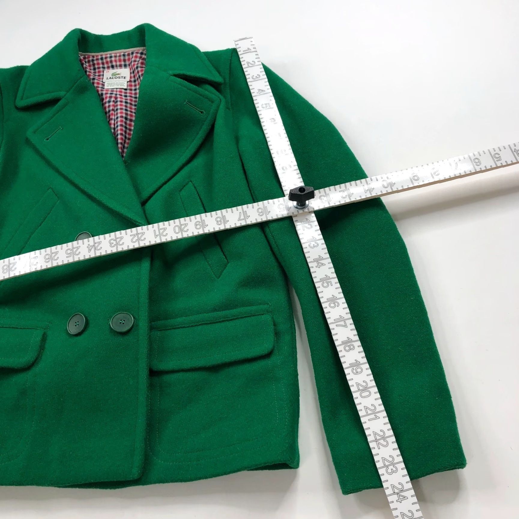 Lacoste Lacoste Blazer Jacket Wool Blend Double Breasted Green XS Women Regular Military/Business/Formal Style Blazer US XS Size XS / US 0-2 / IT 36-38 - 7 Thumbnail