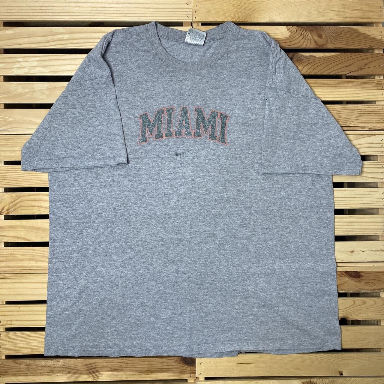 Nike Vintage Team Nike x University of Miami Gray Tee Size 2XL Size US XXL / EU 58 / 5 - 1 Thumbnail