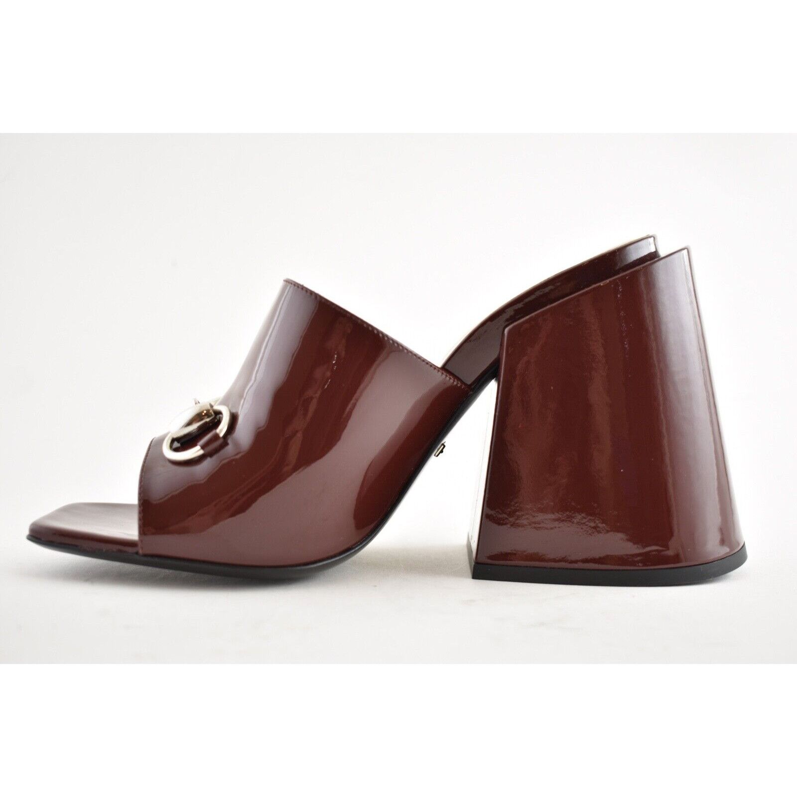Gucci Gucci Lexi 105 Dark Red Bordeaux Patent Backless Sandal Size US 5 / IT 35 - 6 Thumbnail