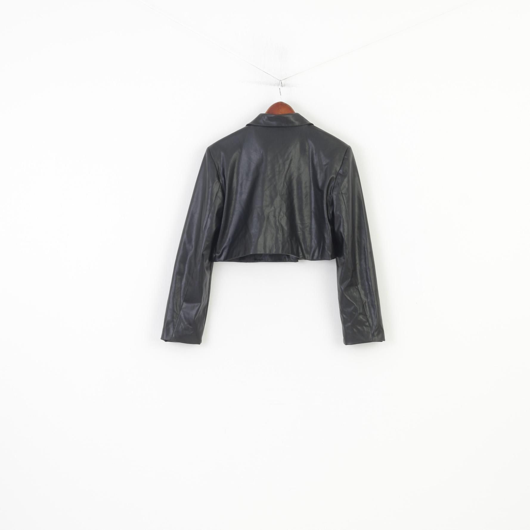 Vintage PrettyLittleThing Woman 38 M Jacket Black Cropped 4213 Size M / US 6-8 / IT 42-44 - 8 Thumbnail
